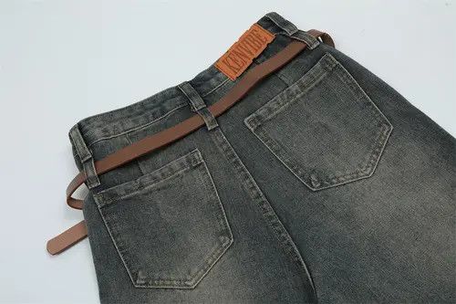 VIBE American retro distressed washed wide-leg jeans Size US 32 / EU 48 - 4 Thumbnail
