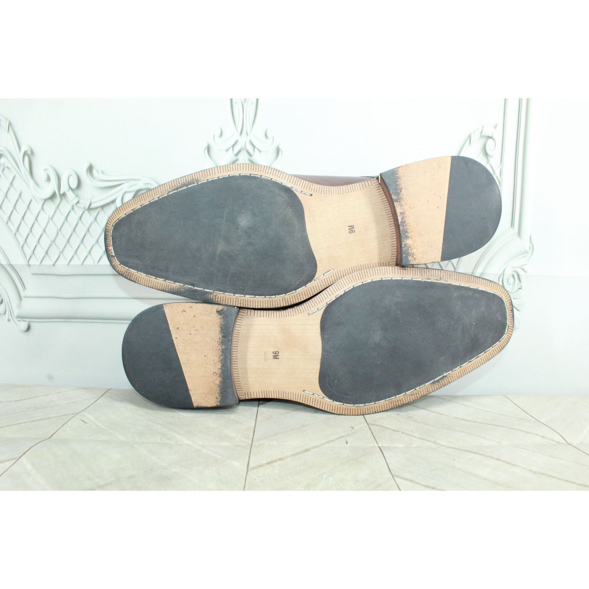 Other Black Brown 1826 Men's Brown Leather Plain Toe Oxford Derby Size US 9 / EU 42 - 9 Thumbnail