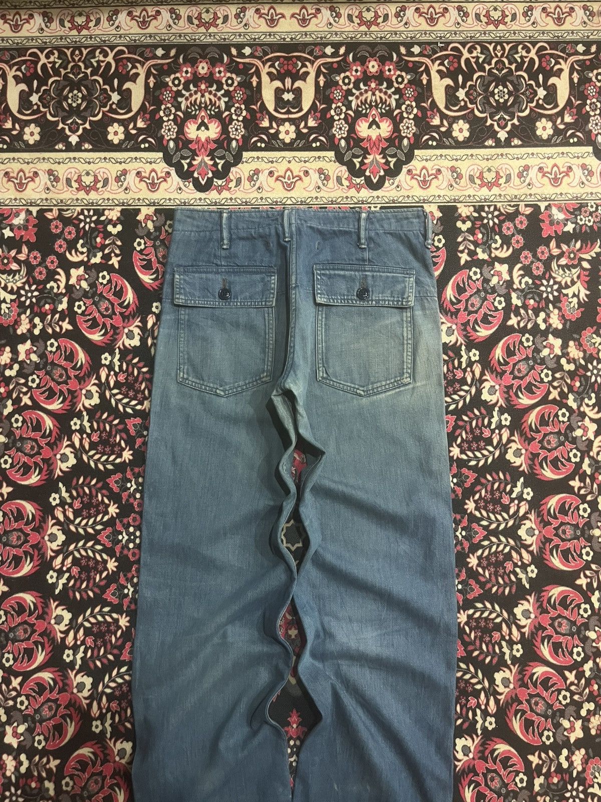 OMNIGOD Vintage Japanese Brand Omnigod Blue Washed Fatigue Pants Size US 30 / EU 46 - 7 Thumbnail