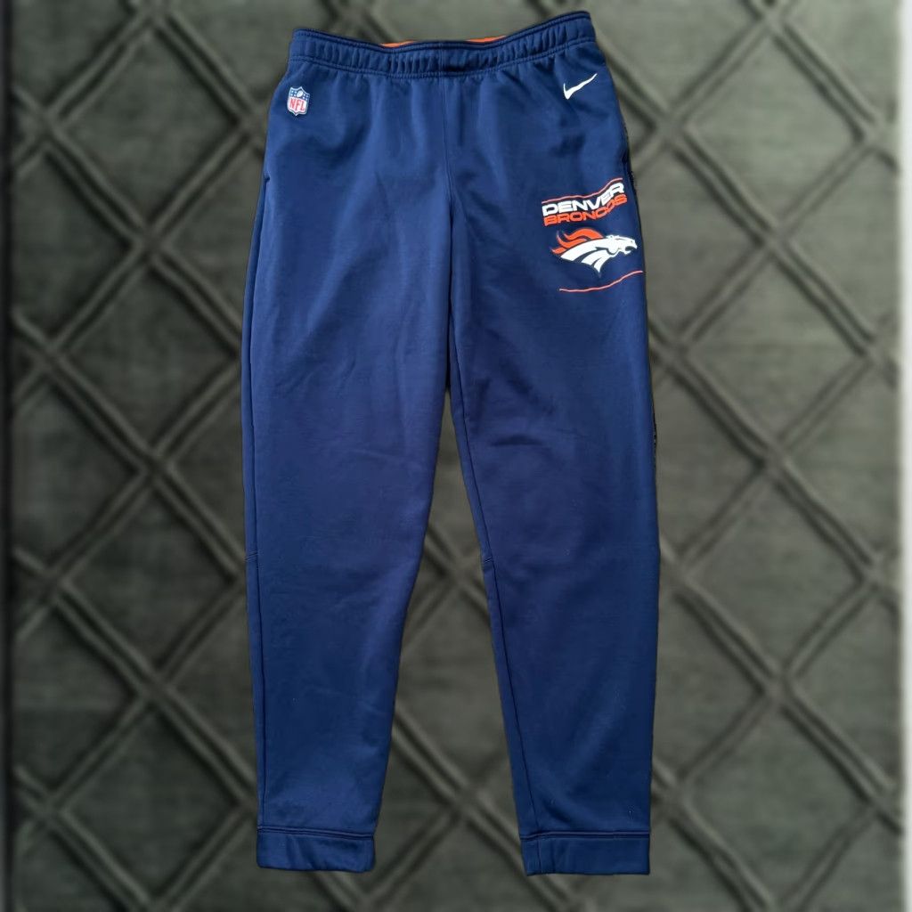NIKE Denver Broncos Workout Track Pants Navy Large Sweatpants Joggers NFL Men’s Regular Pants