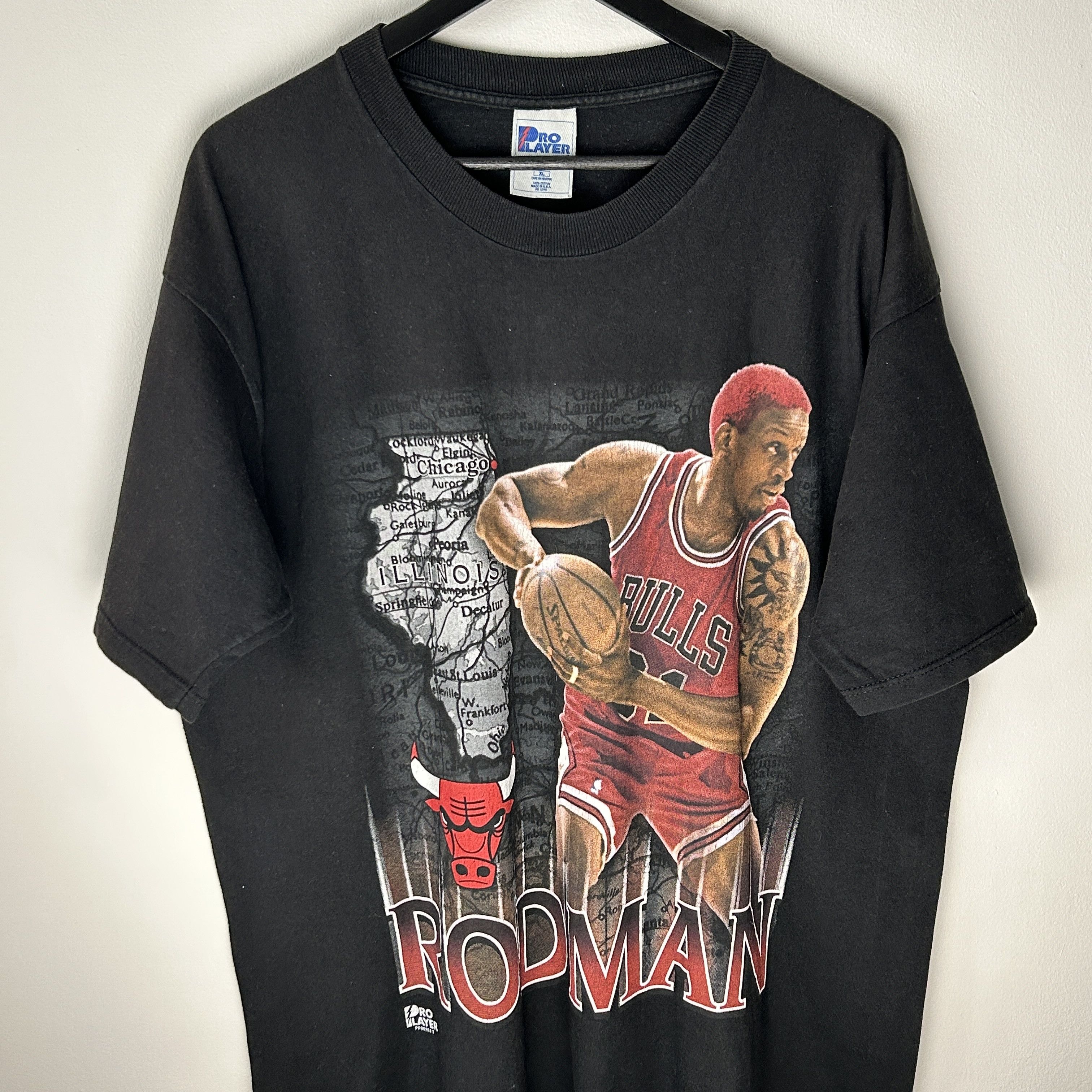 Pro Player Vintage Dennis Rodman Chicago Bulls 90’s NBA T-shirt Size US XL / EU 56 / 4 - 2 Thumbnail
