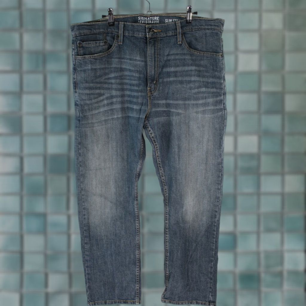 Levi's Levi's Men's Slim Fit Straight Leg Blue Denim Jeans 38X30 Size US 38 / EU 54 - 1 Thumbnail