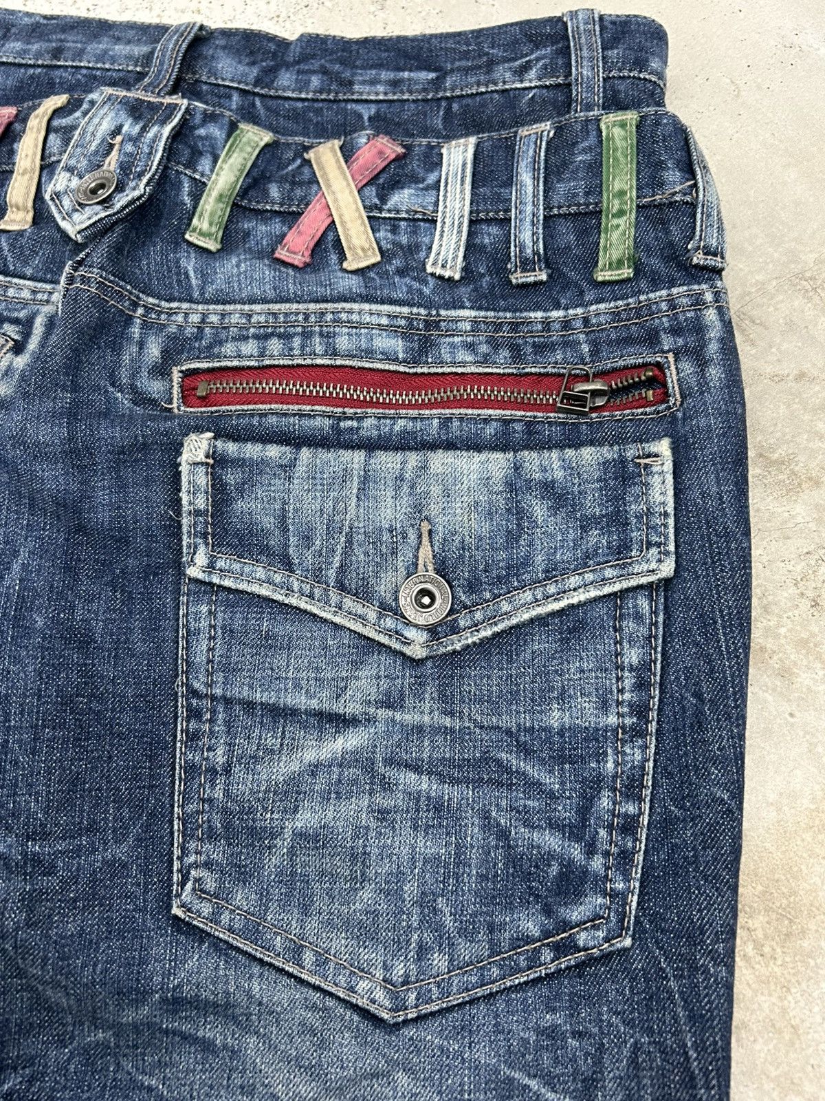Le Grande Bleu (L.G.B.) Antfui Jeans Double Waist Clawn Marks Honeycombs Junya Size US 31 - 22 Thumbnail