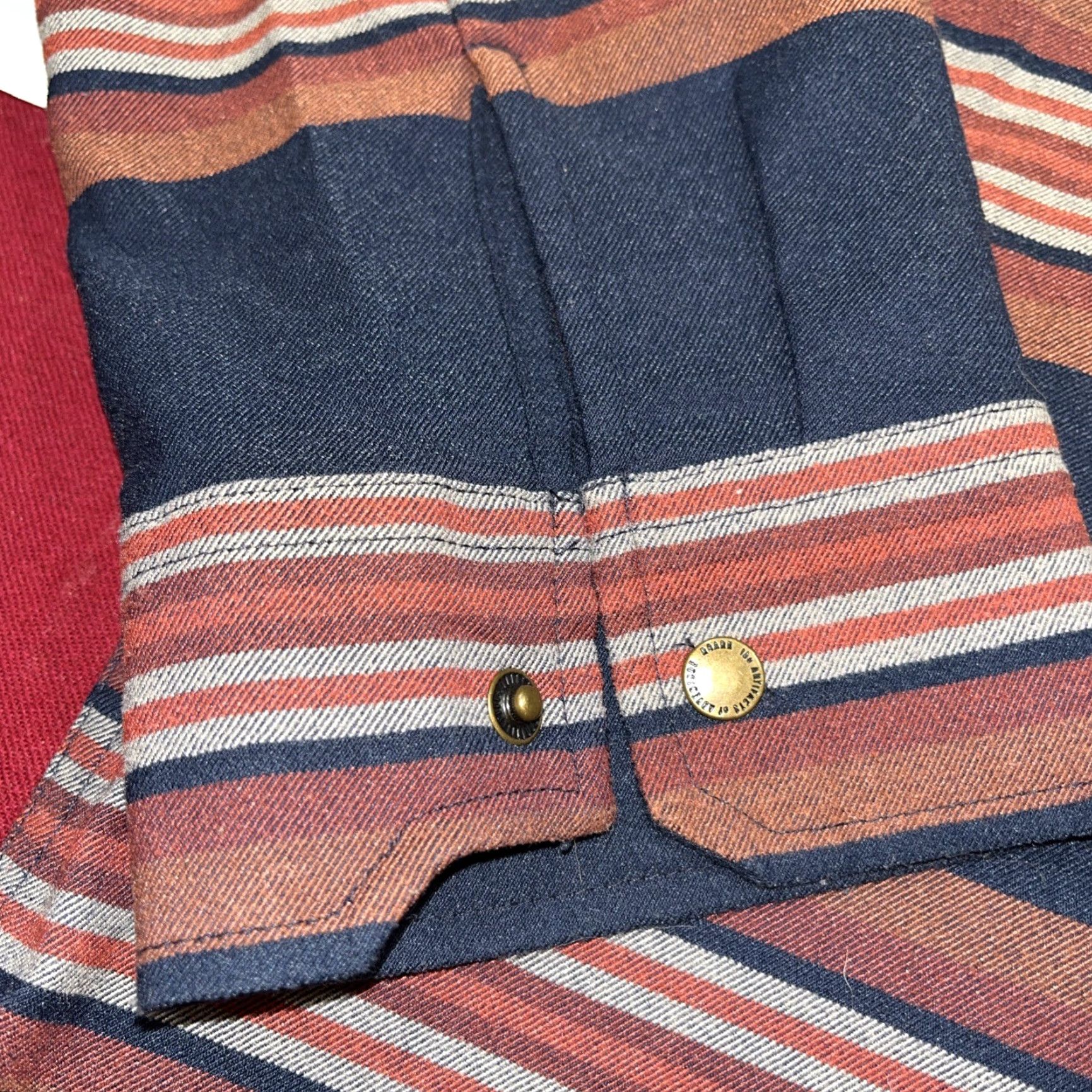 Roark VINTAGE not applicable; Roark Shirt Diablo Flannel Striped Blue Brown Wool Men’s XL Snap up Classic Fit Shirt Size US XL / EU 56 / 4 - 6 Thumbnail