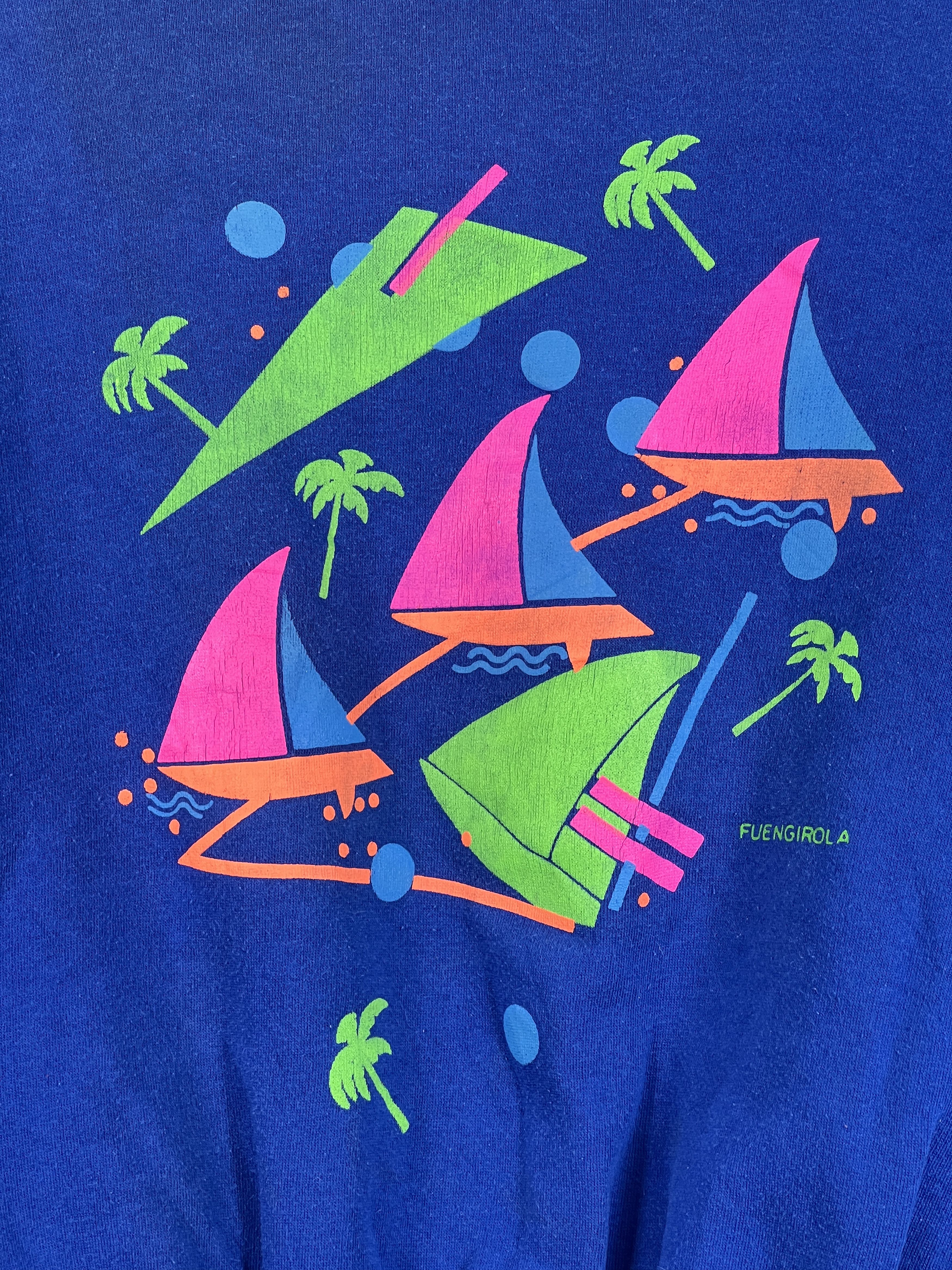 Vintage No.5061 VTG 90s Fuengirola Souvenir Graphic Sweatshirt (L) Size US L / EU 52-54 / 3 - 2 Thumbnail