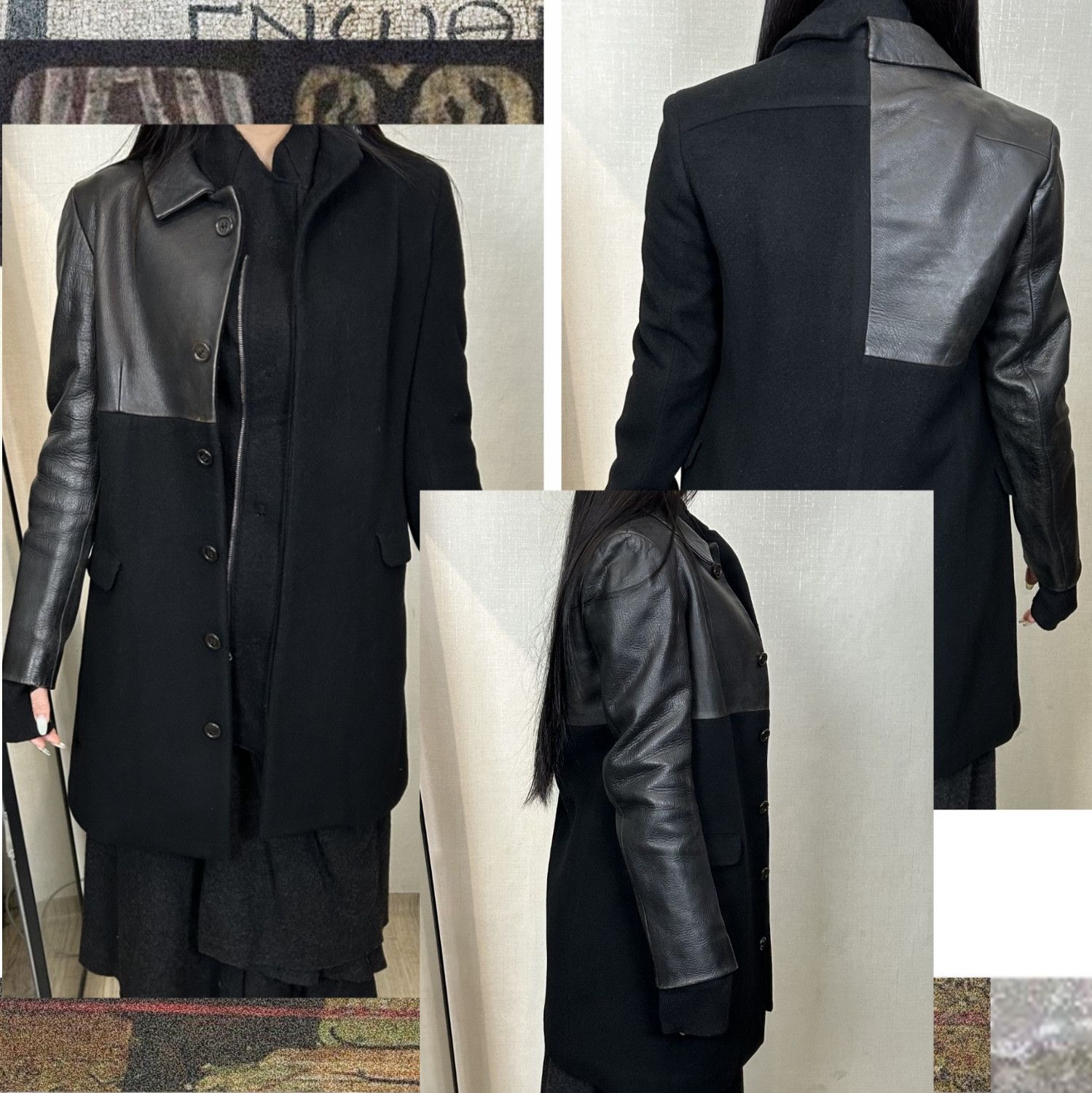 Yohji Yamamoto yohji yamamoto 02aw asymmetric leather pannel coat Size S / US 4 / IT 40 - 1 Thumbnail