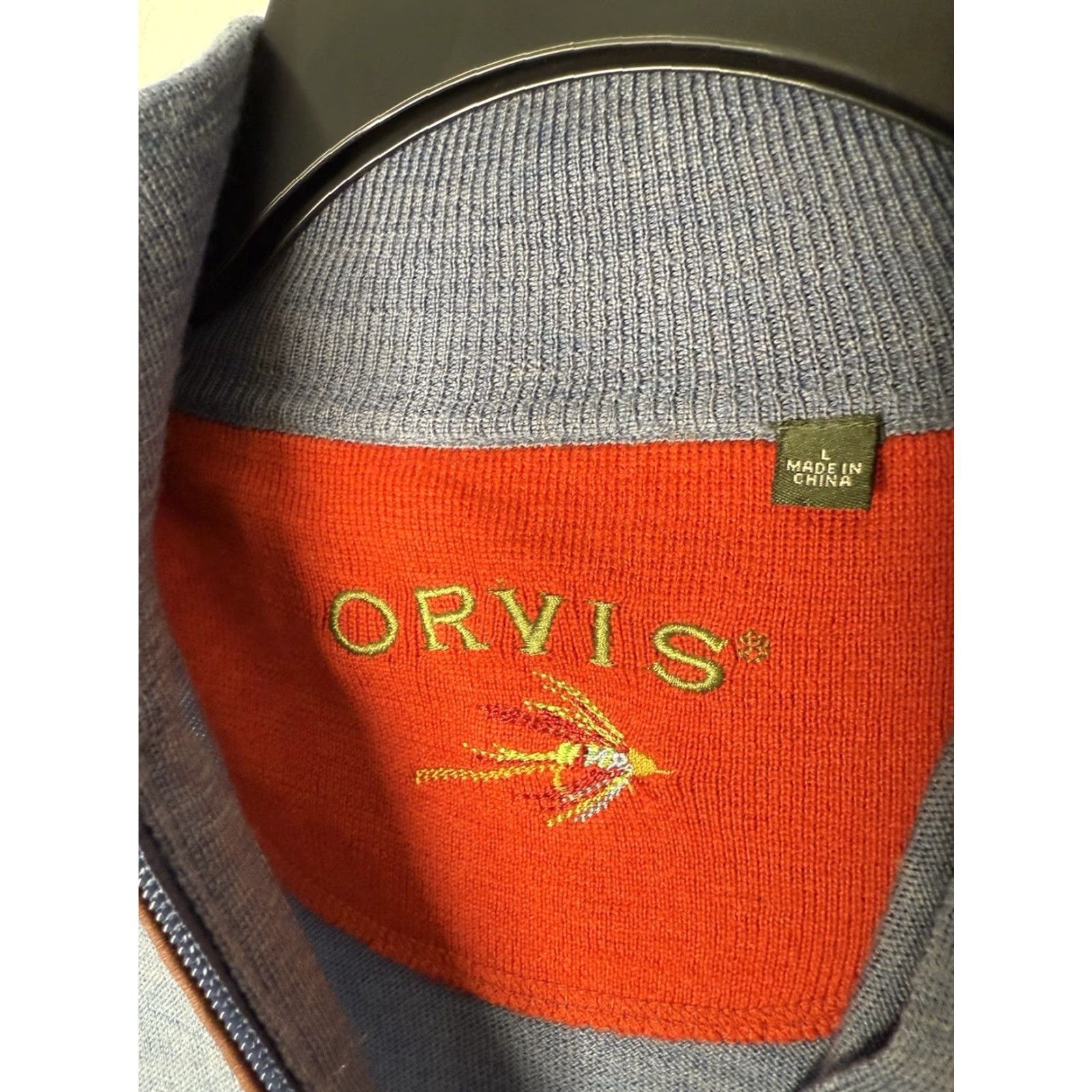 Orvis Orvis Merino Wool Quarter Zip Sweater Men L Blue Pullover 1/4 Zip Zipper Pull Leather Accents Regular Size Shirt/ Sweater Size US L / EU 52-54 / 3 - 3 Thumbnail