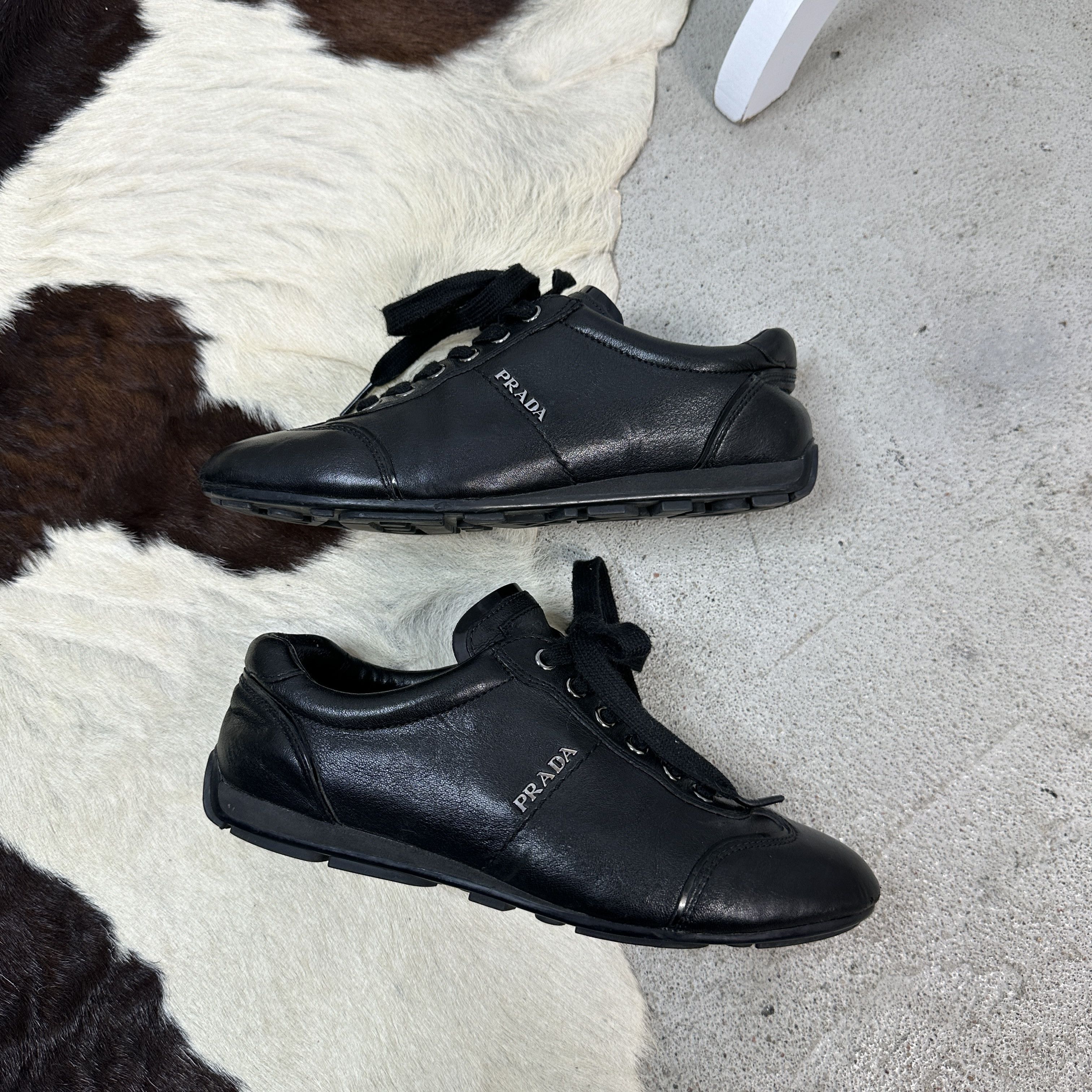 Prada × Vintage Vintage Avant garde Casual Y2K Prada Tainers Leather Shoes Size US 6.5 / IT 36.5 - 2 Thumbnail