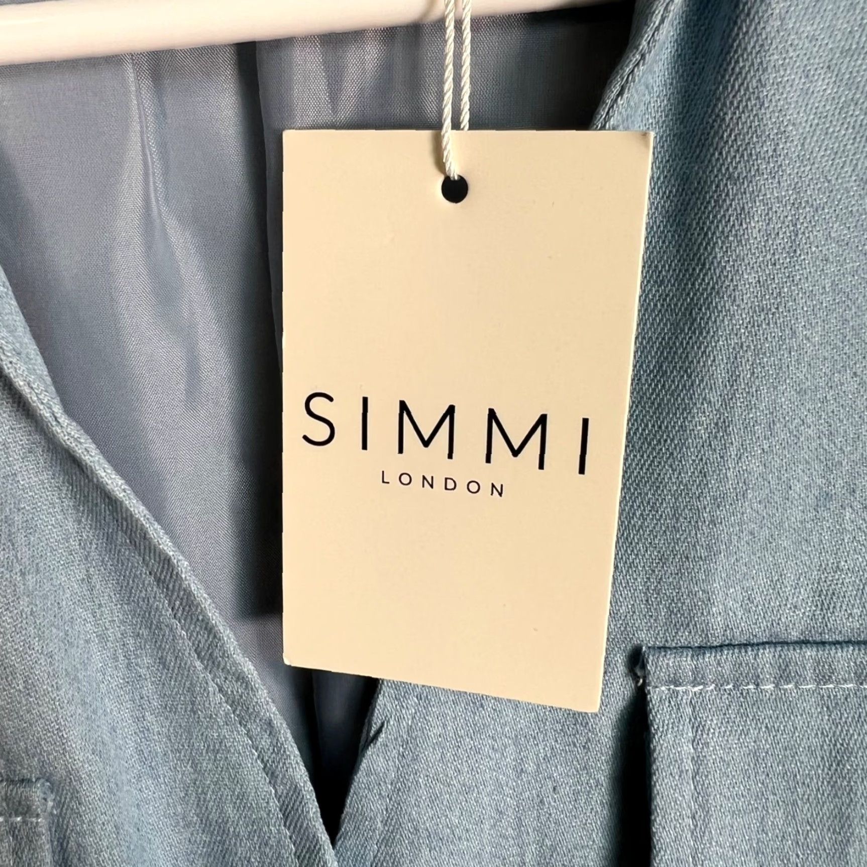 Vintage Simmi London Shirt Dress Women Small Light Blue Denim Front Pockets Casual Womens Size S / US 4 / IT 40 - 6 Thumbnail