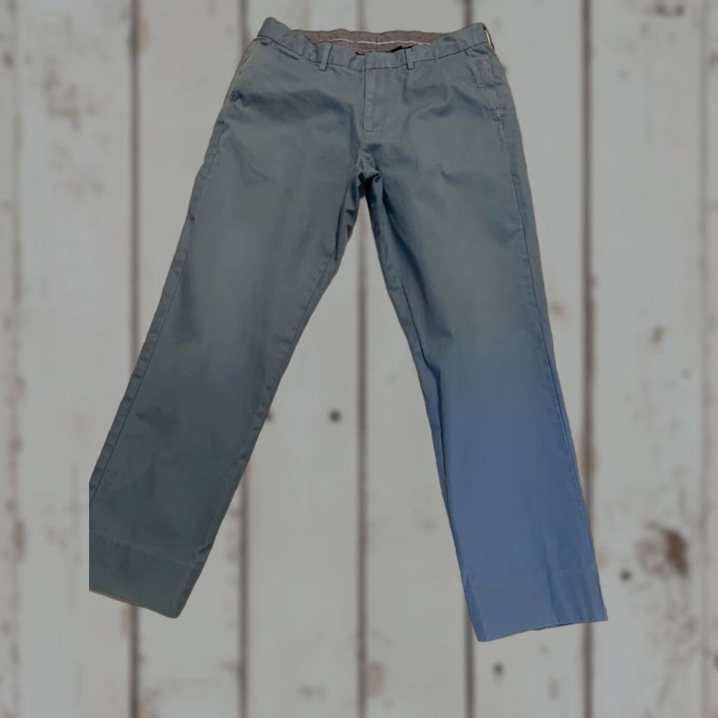 J.Crew J.CREW Bowery Slim Straight Blue Dress Pants Mens 34x29 Mid Rise Cotton Size US 34 / EU 50 - 1 Thumbnail