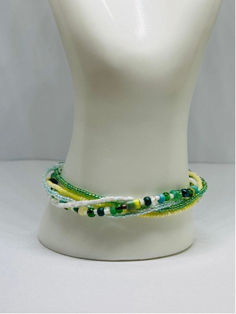 The Unbranded Brand Boho Glass Seed Bead Bracelet w/ Sterling Toggle Clasp 7.5" Size ONE SIZE - 3 Thumbnail