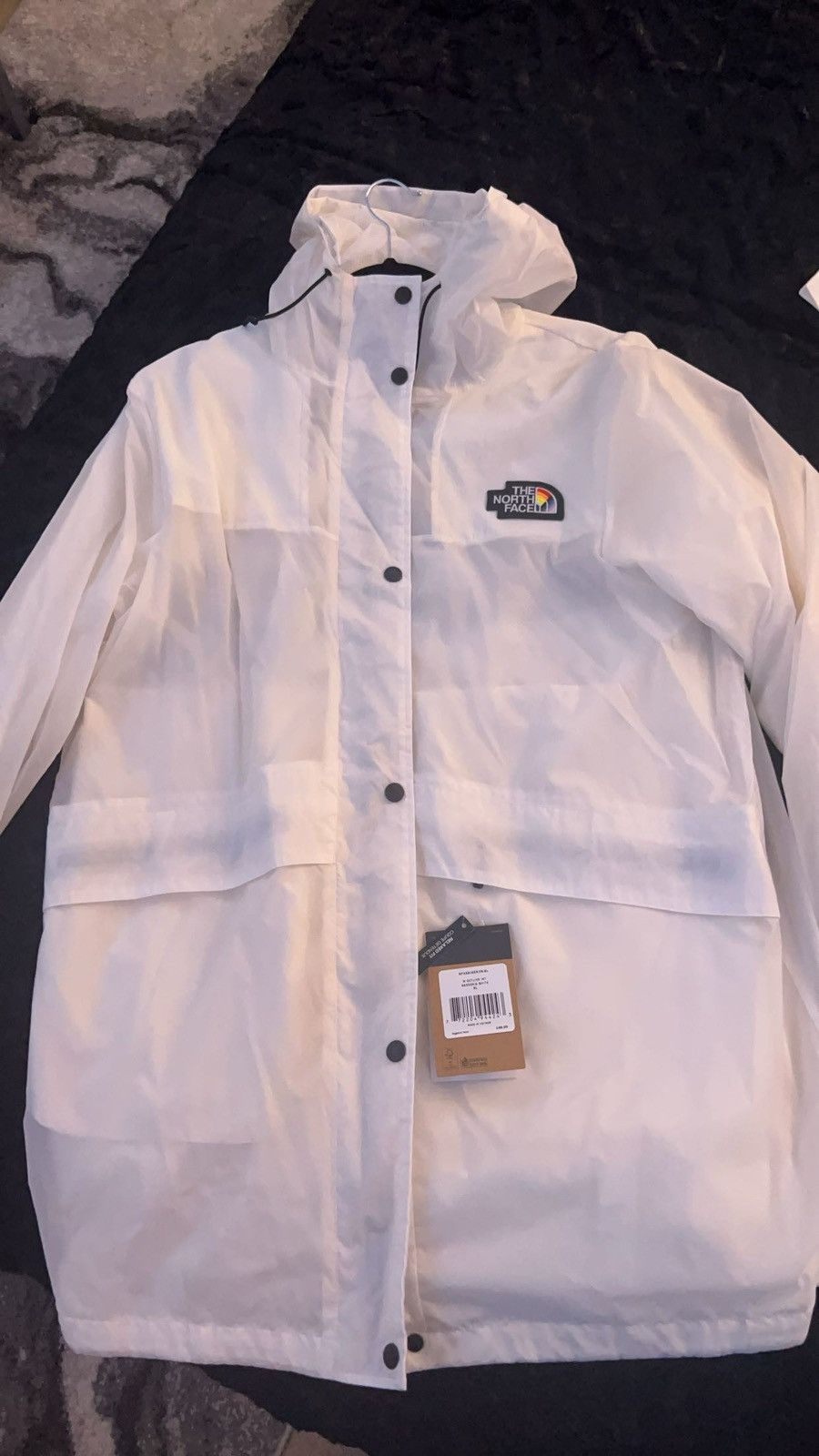 image of The North Face White Outline Jacket - Parka Length, Women's (Size XL)