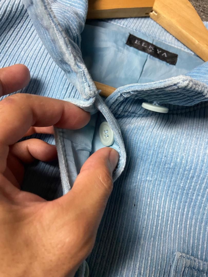 Japanese Brand ELKYA Corduroy Dual Pocket Jacket with Hidden Button (176) Size US XXS / EU 40 - 6 Thumbnail