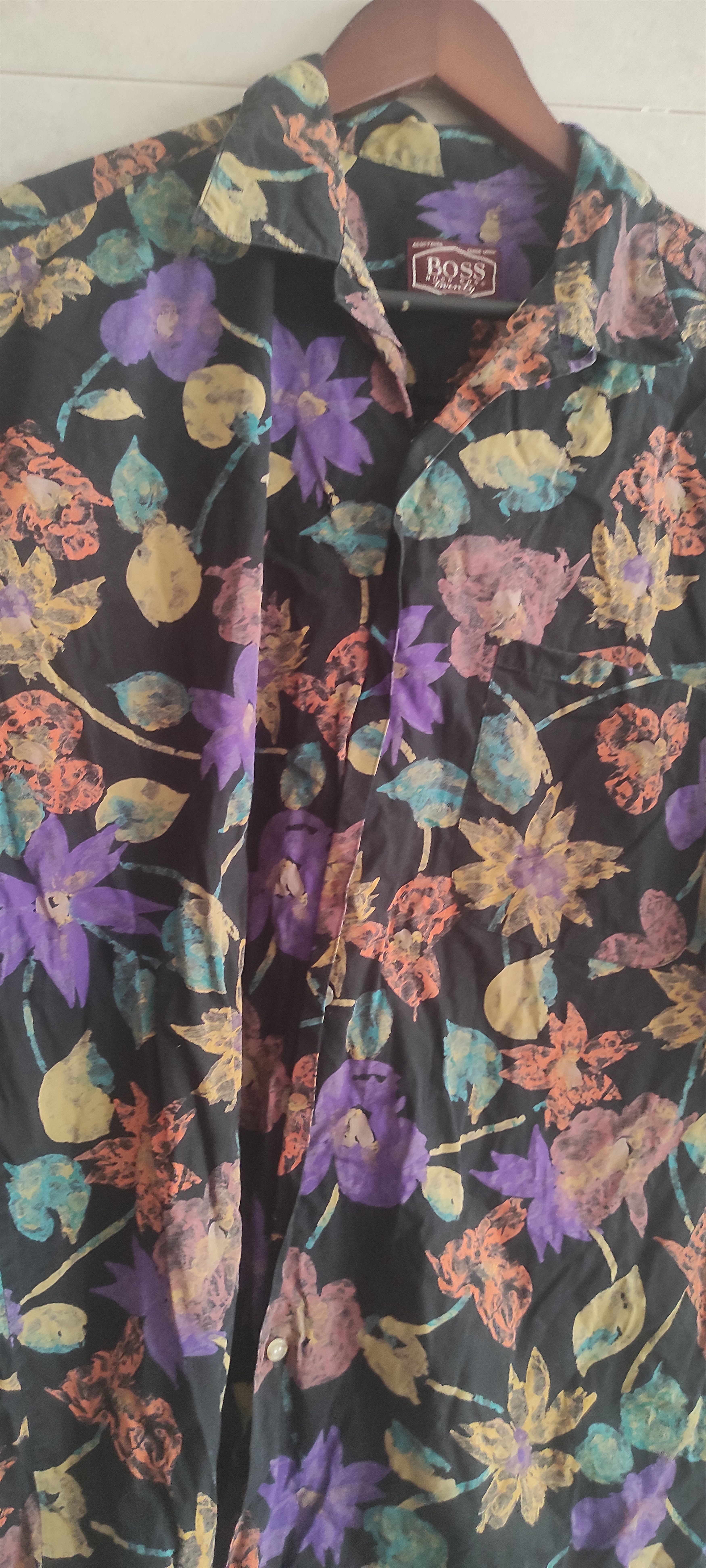 Hugo Boss VTG HUGO BOSS Shirt Men Hawaiian 90’s Floral Made In Germany Size US XL / EU 56 / 4 - 7 Thumbnail