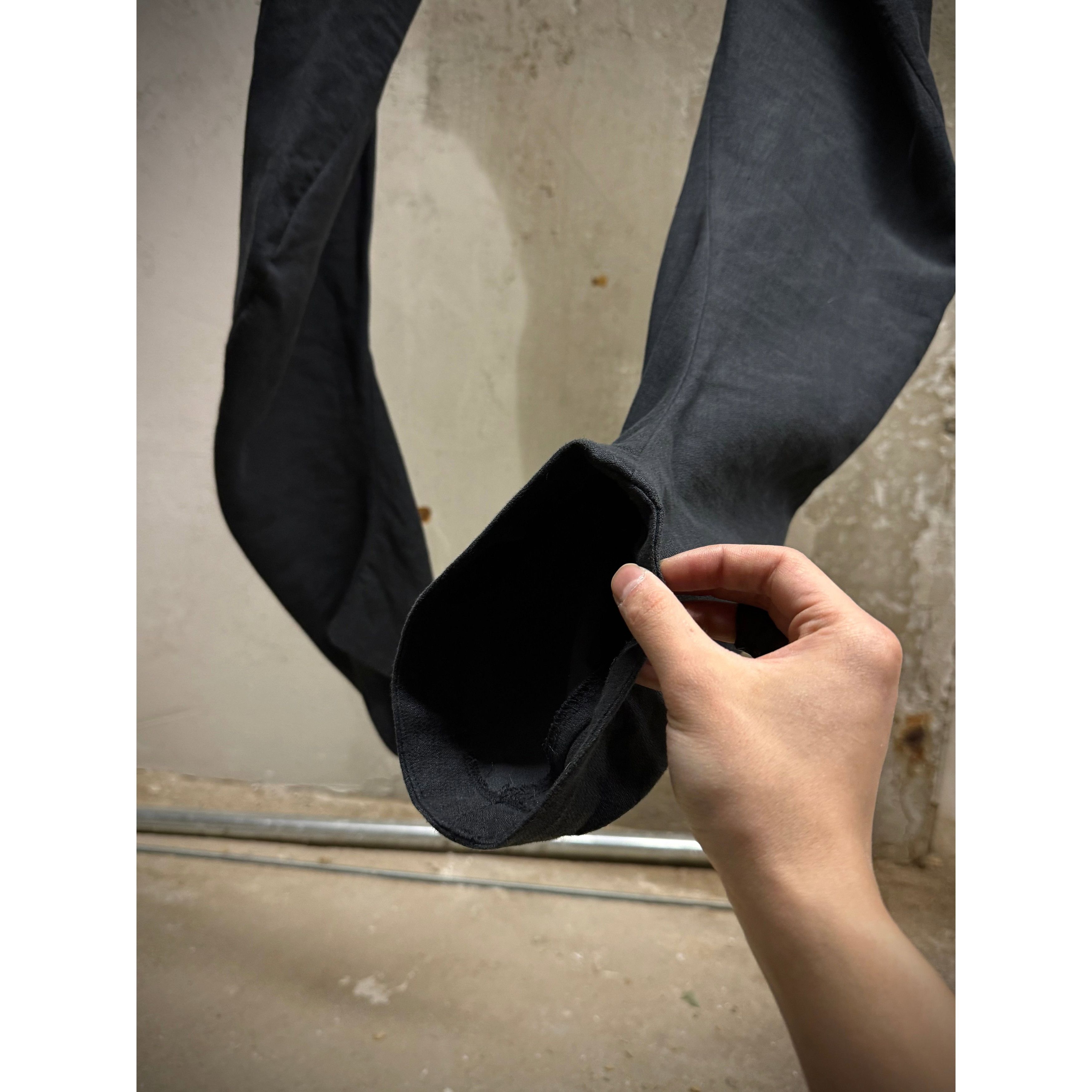 Devoa DEVOA SS24 Charcoal Grey Cotton Linen Twisted J-Cut Pants Size US 33 - 4 Thumbnail