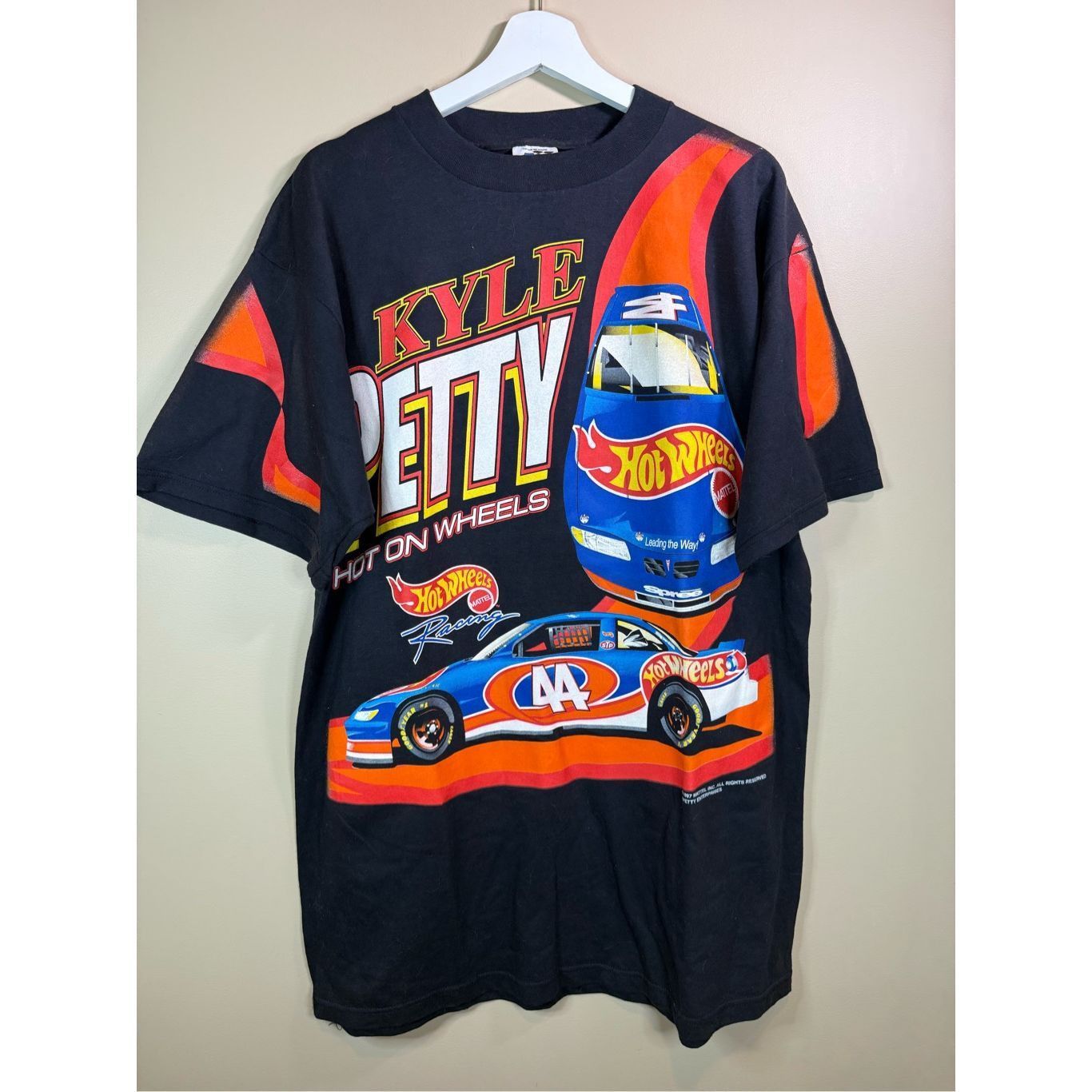 Vintage 1997 Kyle Petty Hot Wheels NASCAR Shirt Hot On Wheel