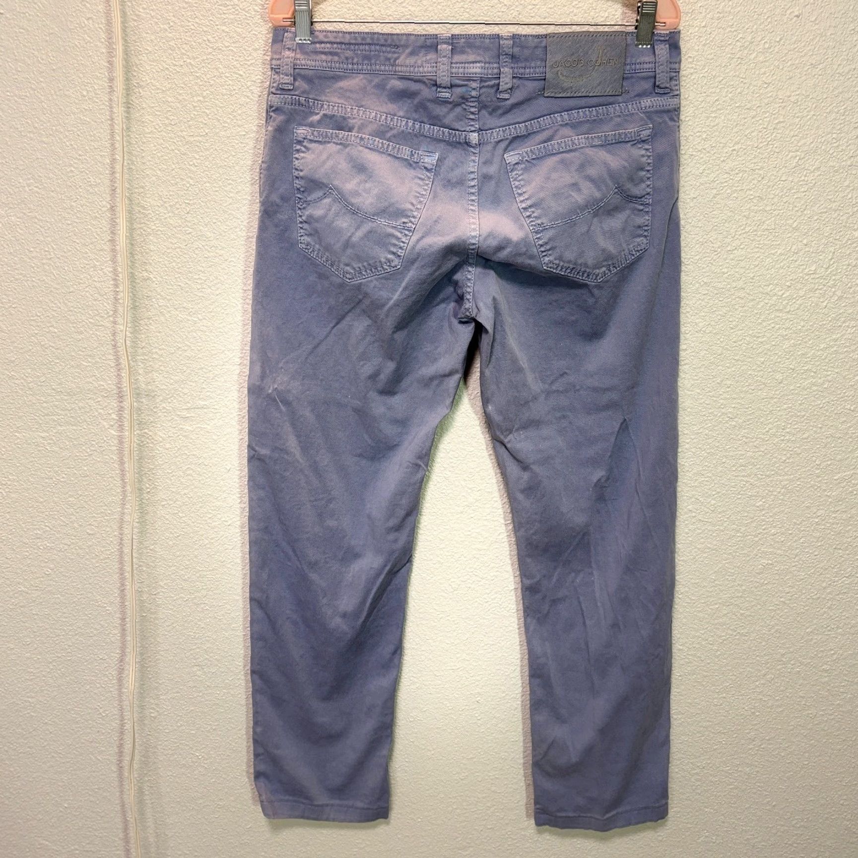 Jacob Cohen Jacob Cohen Jeans 33x28 Button Italy Denim 5-Pocket Straight Mens Blue Fashion Comfort Belted Logo Regular Inseam 28" Size US 33 - 2 Thumbnail