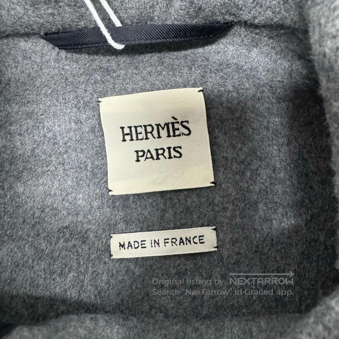Hermes Hermes Gray leather-faced short cashmere jacket| Size S / US 4 / IT 40 - 6 Thumbnail