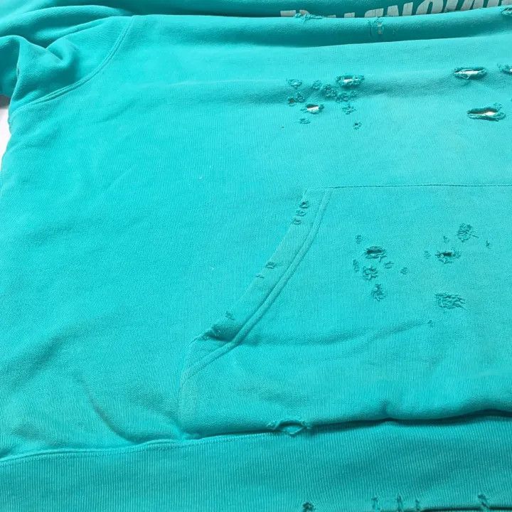 Balenciaga Balenciaga Distressed Hoodie in Sky Blue 0079-2507 Size US S / EU 44-46 / 1 - 3 Thumbnail