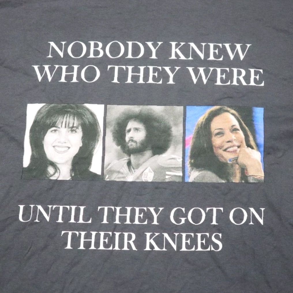 Vintage Nobody Knew Who They Were Until They Got On Their Knees T-Shirt Adult 2XL Gray Mens Vintage Handmade Cotton Short Sleeve Crew Neck Size US XXL / EU 58 / 5 - 2 Thumbnail