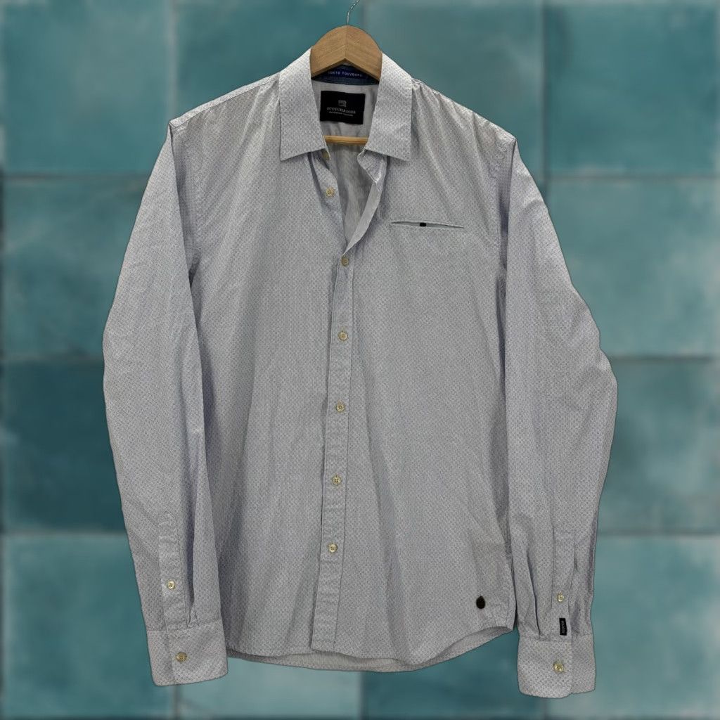Scotch & Soda Scotch & Soda Shirt Mens Medium Blue Micro Stripe Long Sleeve Button Up Casual Size US M / EU 48-50 / 2 - 1 Thumbnail