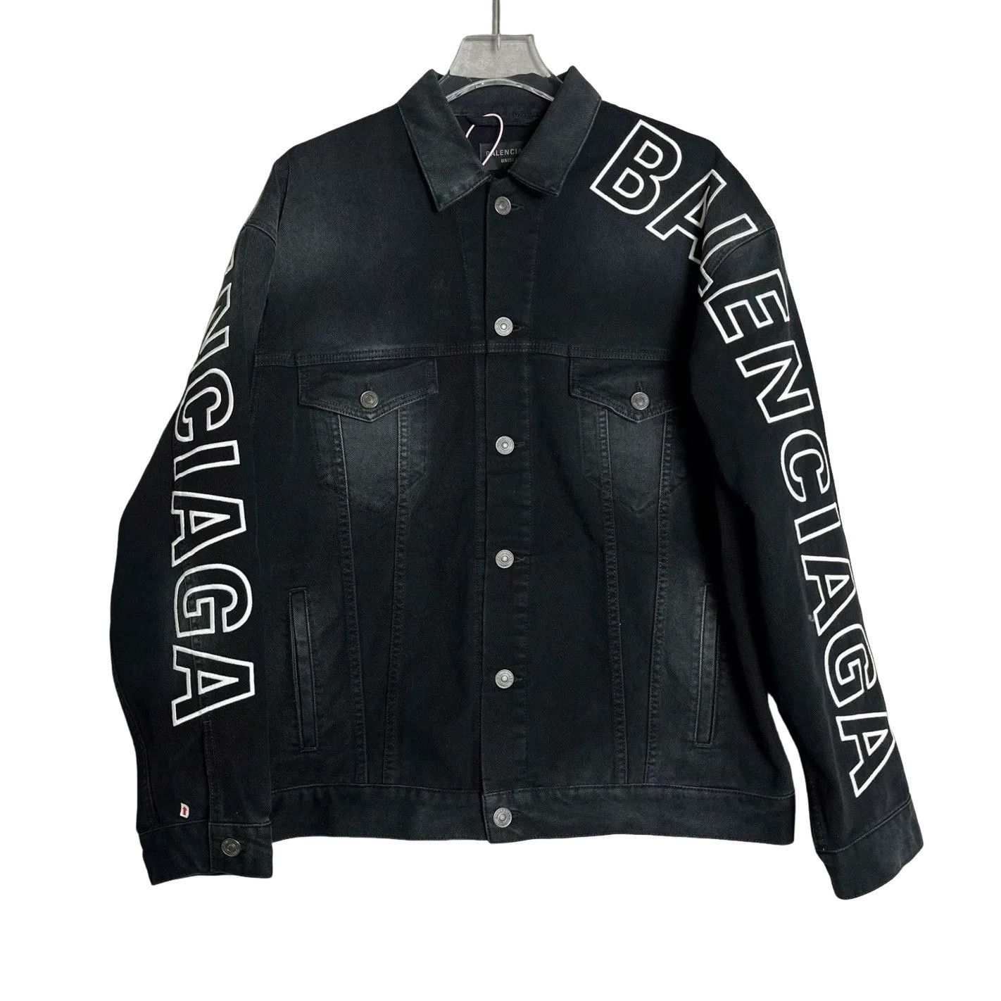 Balenciaga Balenciaga Logo Print Denim Jacket US XS Size US XS / EU 42 / 0 - 1 Thumbnail