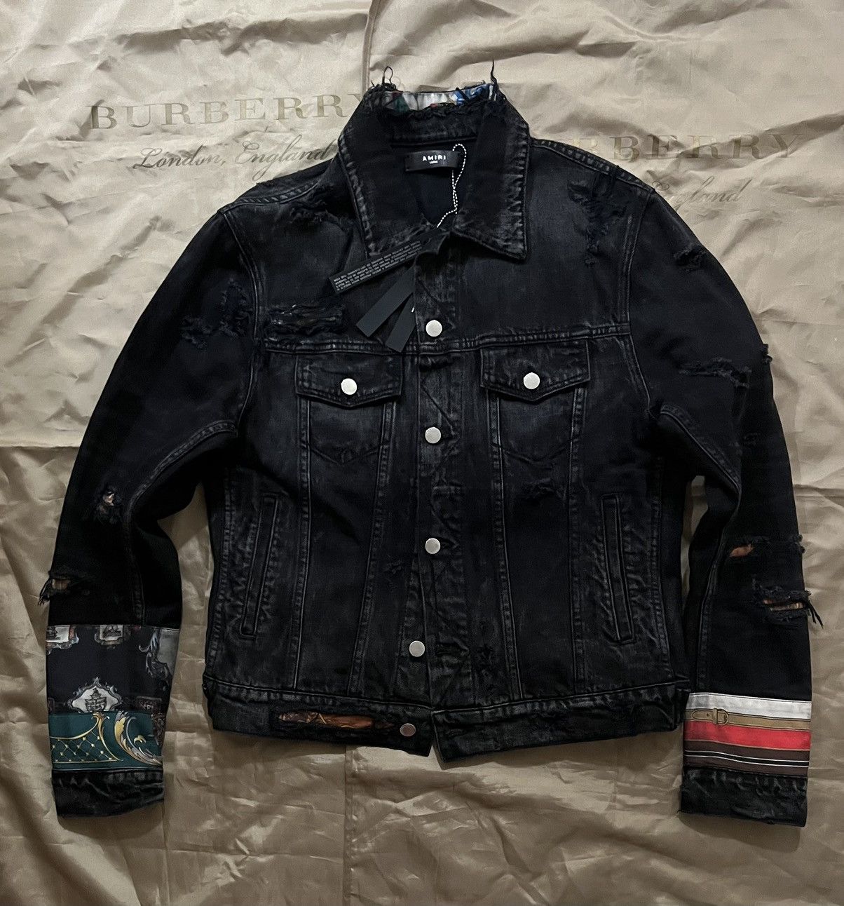 Amiri AMIRI PATCH SCARVES TRUCKER JACKET ANTIQUE size L $2500 Size US M / EU 48-50 / 2 - 1 Thumbnail