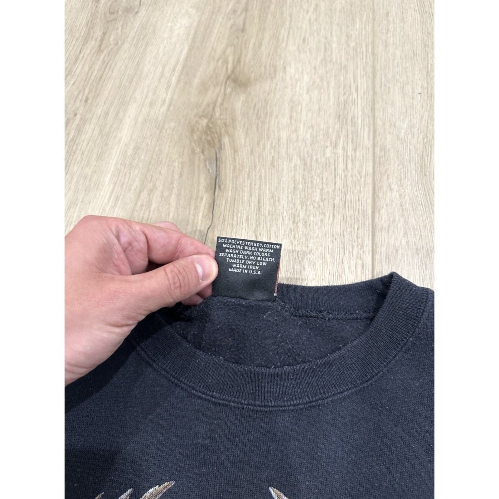 Harley Davidson VINTAGE Harley-Davidson 3D Emblem Sweatshirt Large Black Mens Crewneck Graphic Print 90s USA Eagle Heavyweight US Smooth Cotton Size US L / EU 52-54 / 3 - 7 Thumbnail