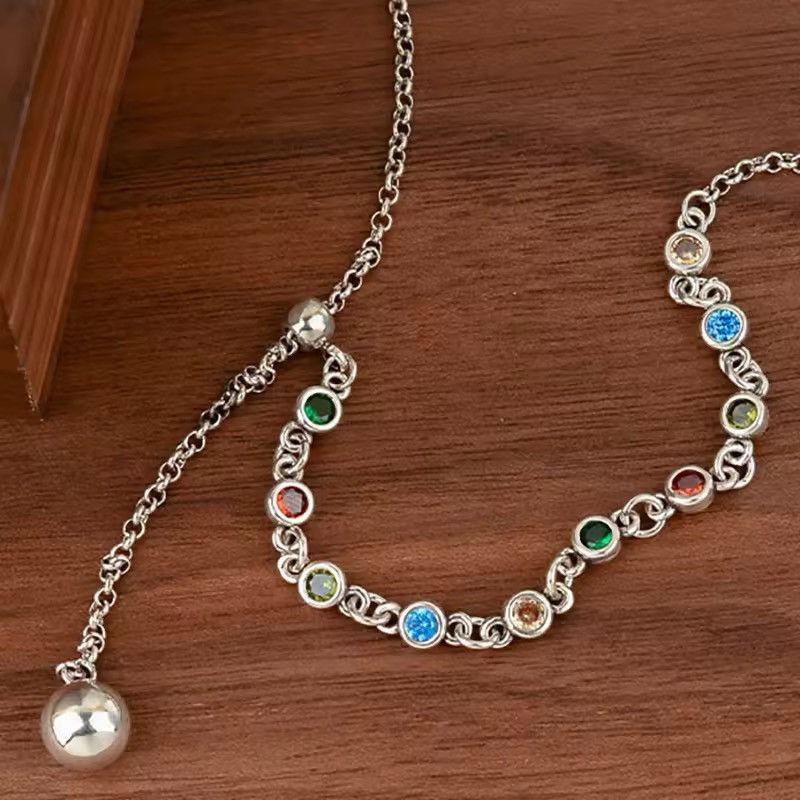 Jewelry Creative Trendy Elegant Multicolor Zircons Ball Bracelet Size ONE SIZE - 1 Thumbnail