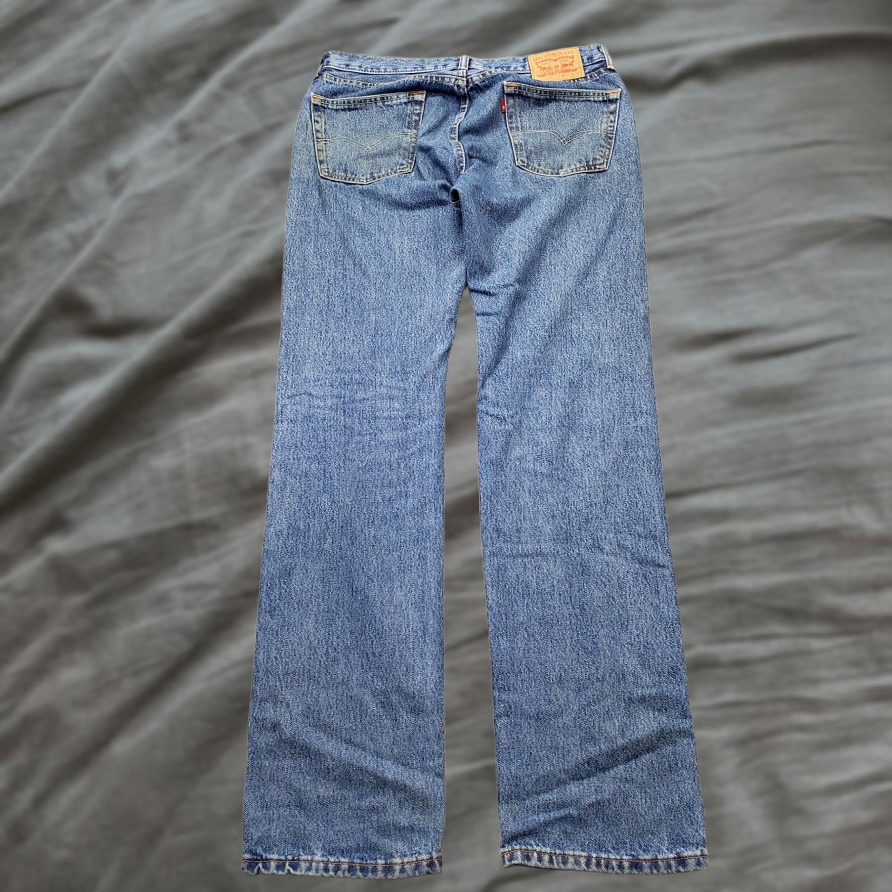 Levi's Levi's 505 Jeans Mens 33x36 Blue Denim 5-Pocket Streetwear Straight Leg Red Tab Shirt Mens Size 33 Blue Jeans Size US 33 - 1 Thumbnail