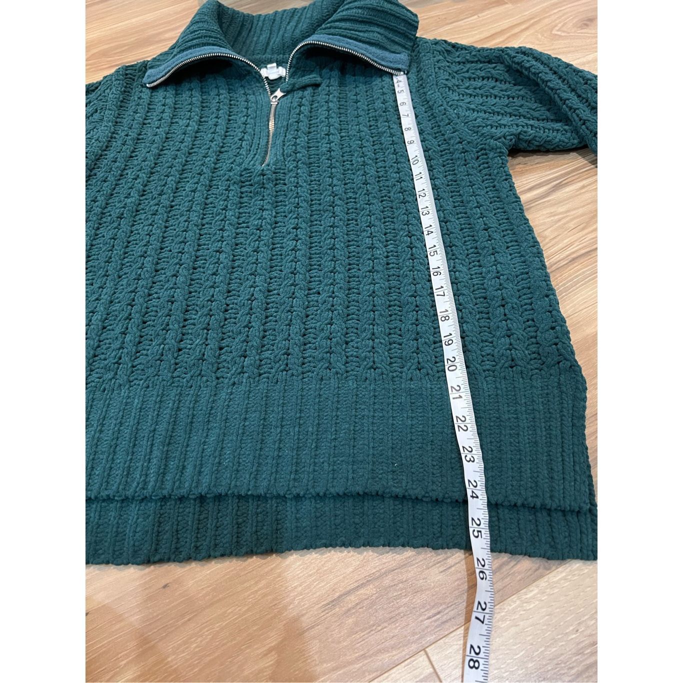 Other Aerie Cable knit Quarter Zip Sweater Forest green oversized Size XS / US 0-2 / IT 36-38 - 8 Thumbnail