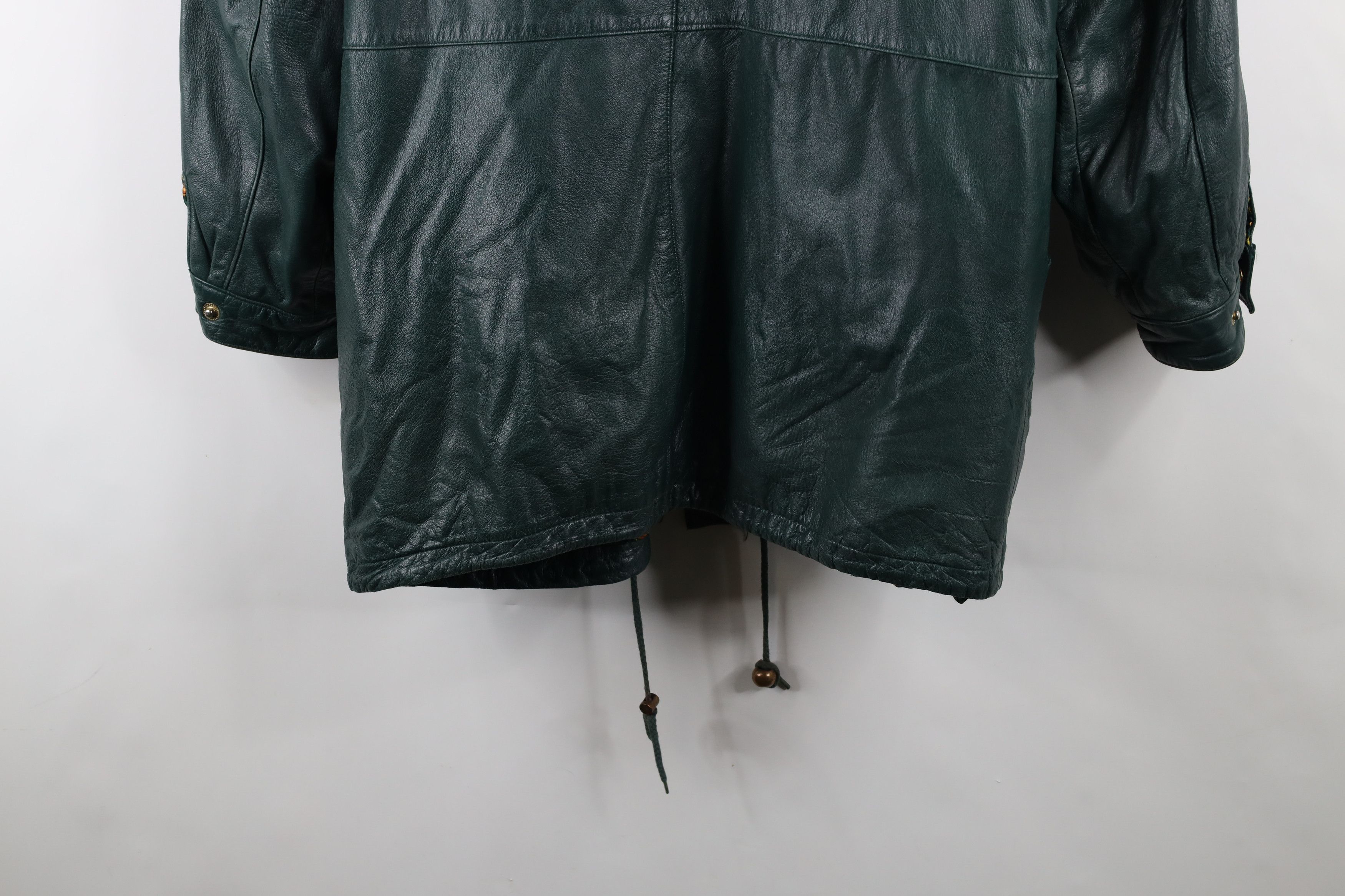 Vintage Vintage 90s Streetwear Fur Trim Hooded Cape Leather Jacket Size M / US 6-8 / IT 42-44 - 15 Thumbnail