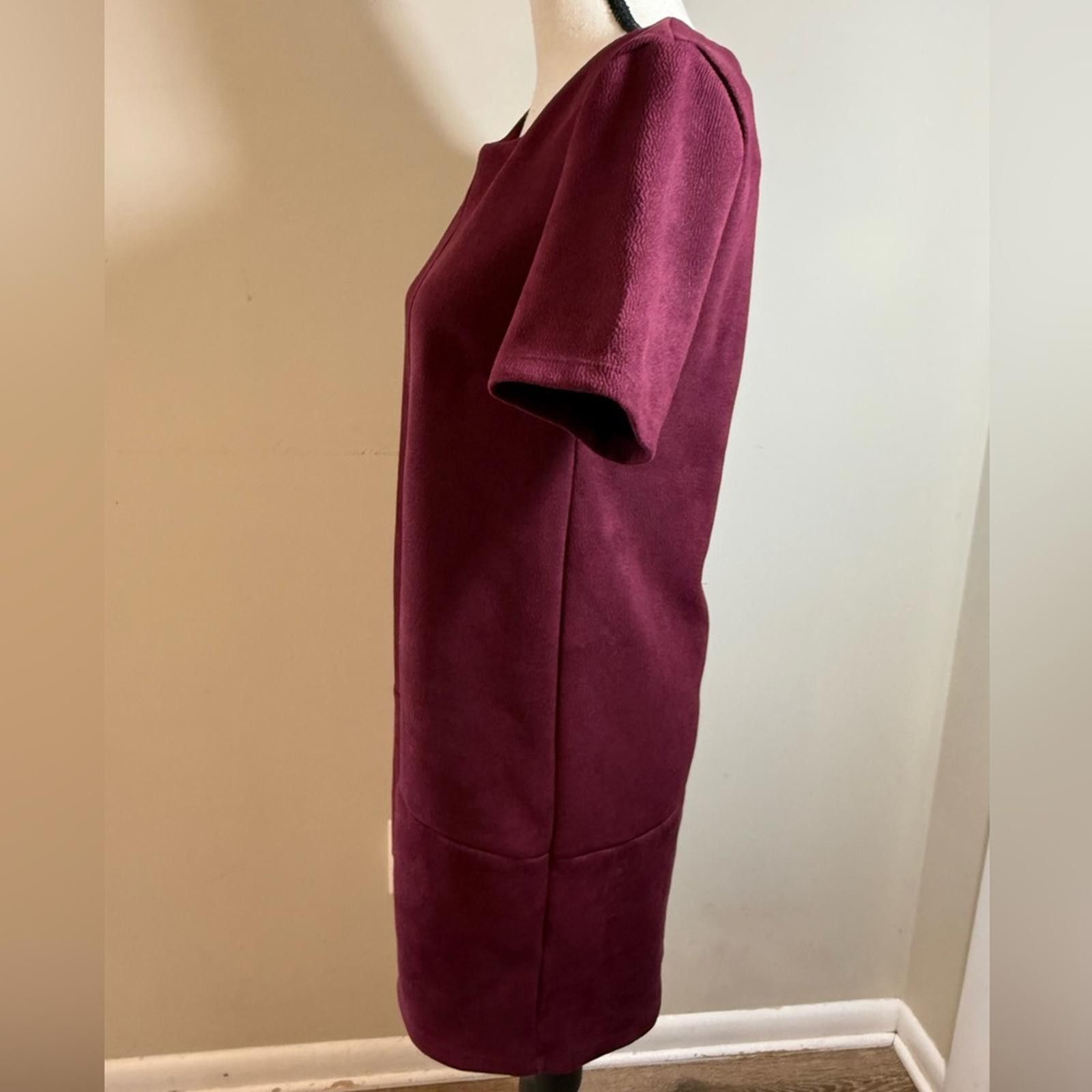 Other Bishop & Young burgundy textured midi shift dress SZ SM Size S / US 4 / IT 40 - 3 Thumbnail