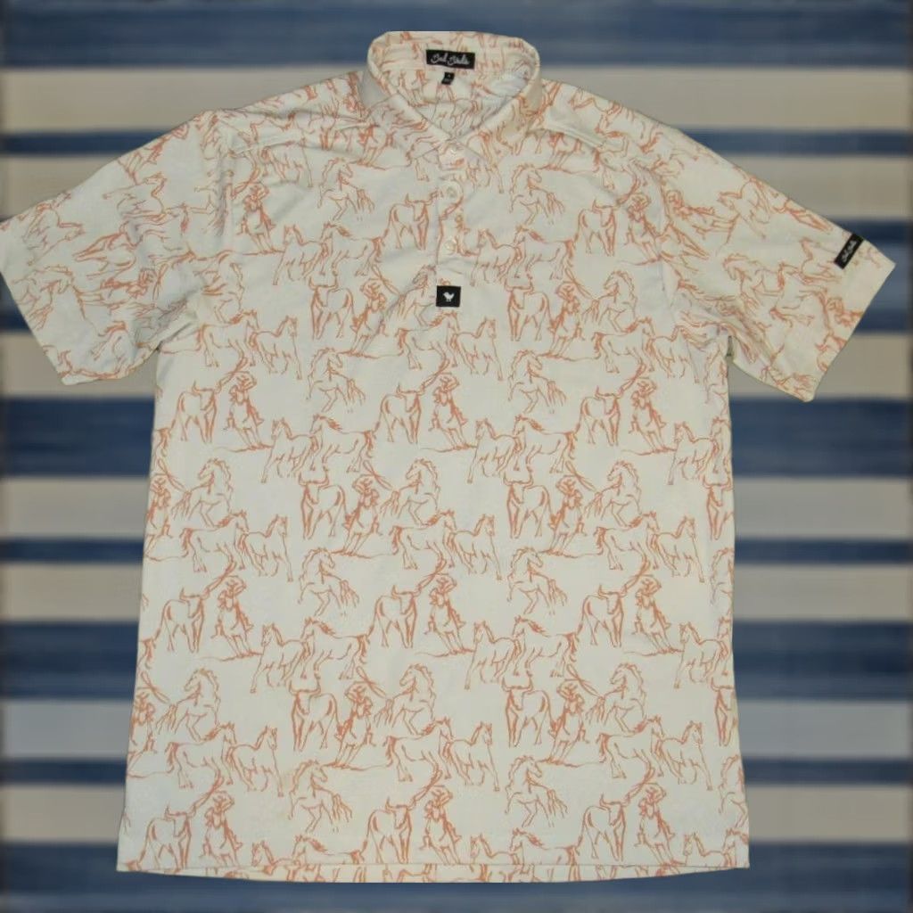 Vintage BAD BIRDIE Cowboy Rodeo Polo Shirt Large Size US L / EU 52-54 / 3 - 1 Thumbnail