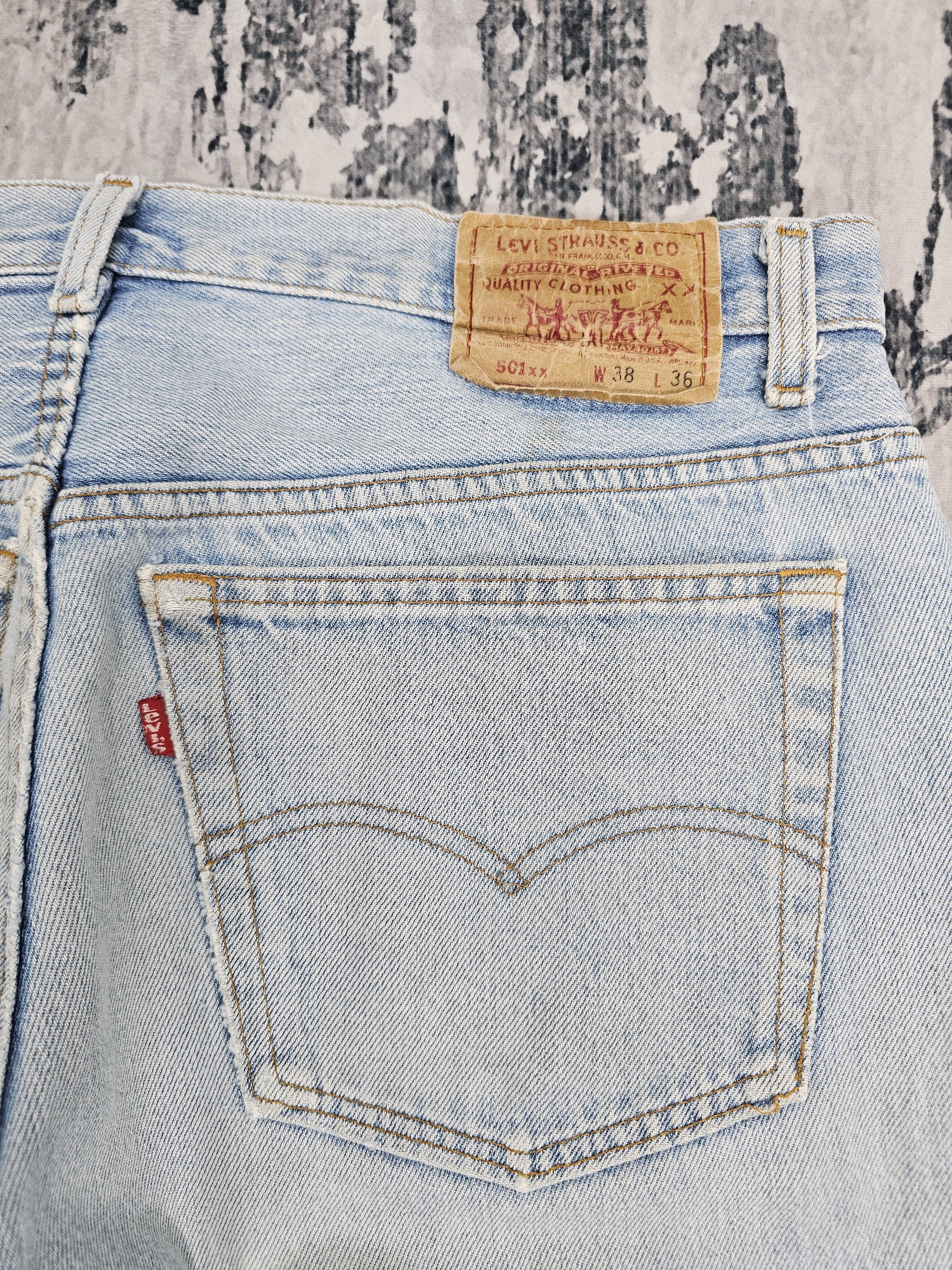 Levi's Vintage Clothing Vitg 90's LEVIS 501 Faded Made In Usa Ripped Jeans L0529 Size US 36 / EU 52 - 13 Thumbnail