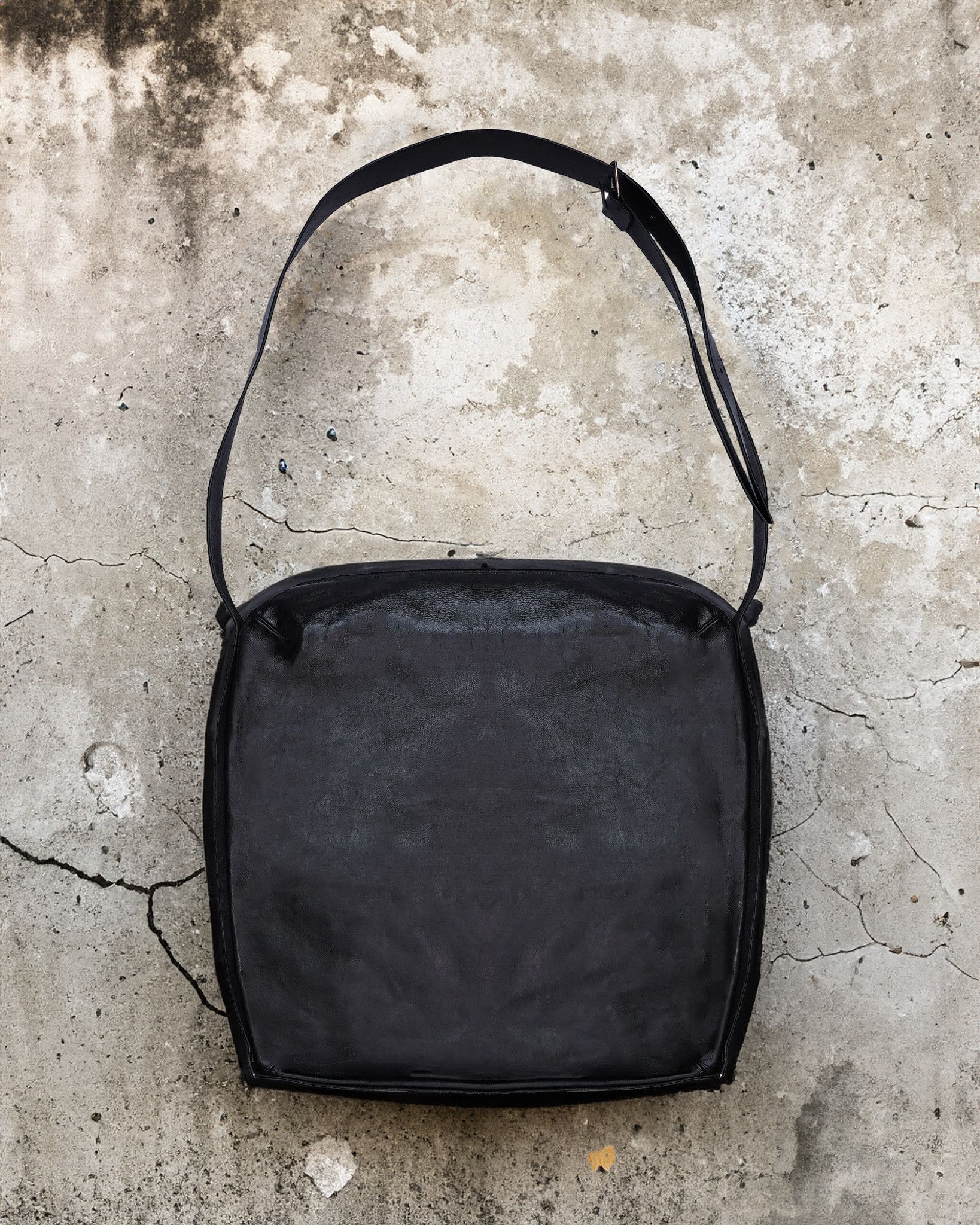 image of Ma M.a+ Leather Staple Bag in Black, Men's