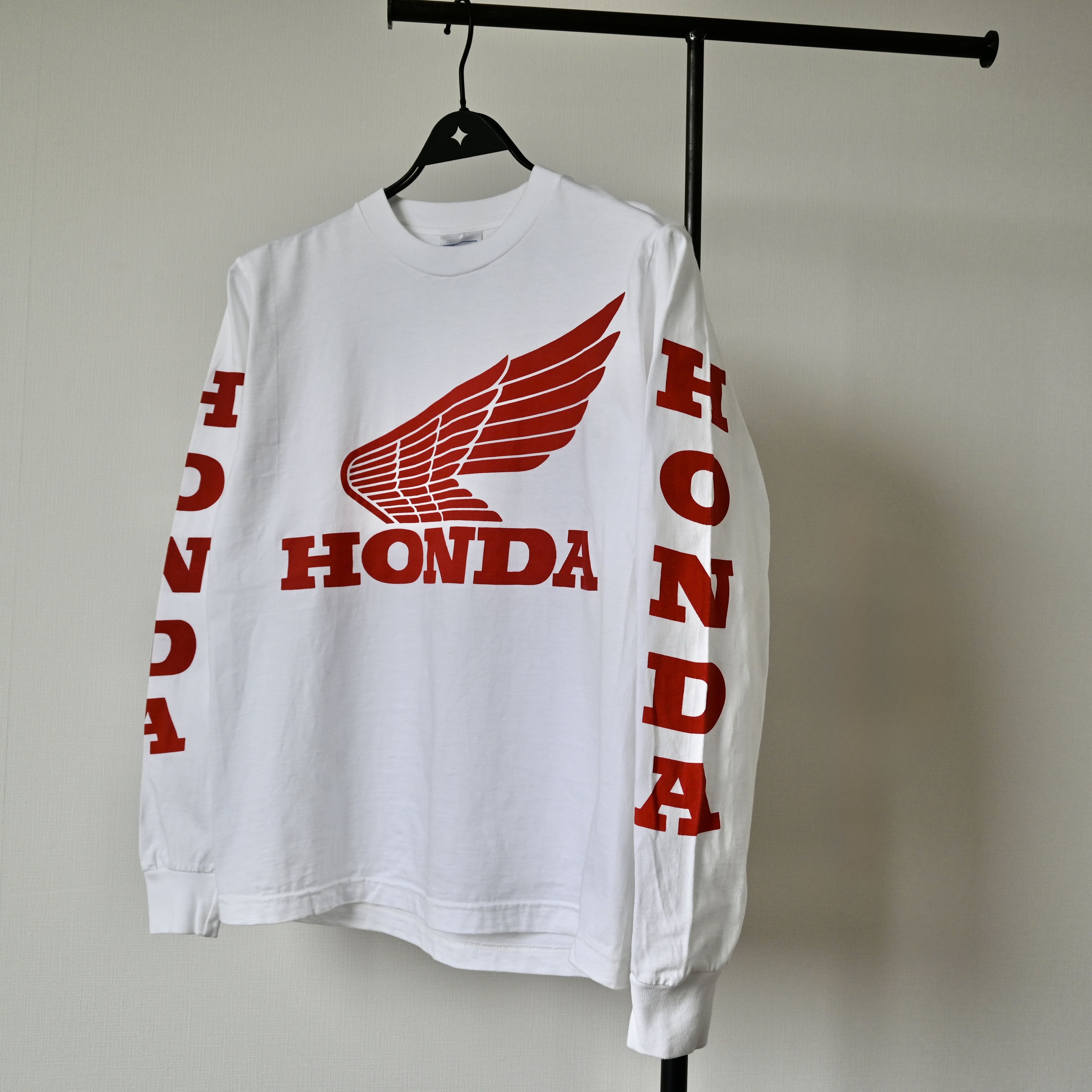 GAS × Honda Gas Jeans Honda Racing Logo Print Longsleeve T