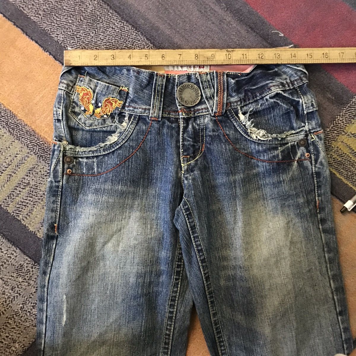 Stitch's Jeans Betty blue love embroidered art flower jeans Size 28" / US 6 / IT 42 - 3 Thumbnail