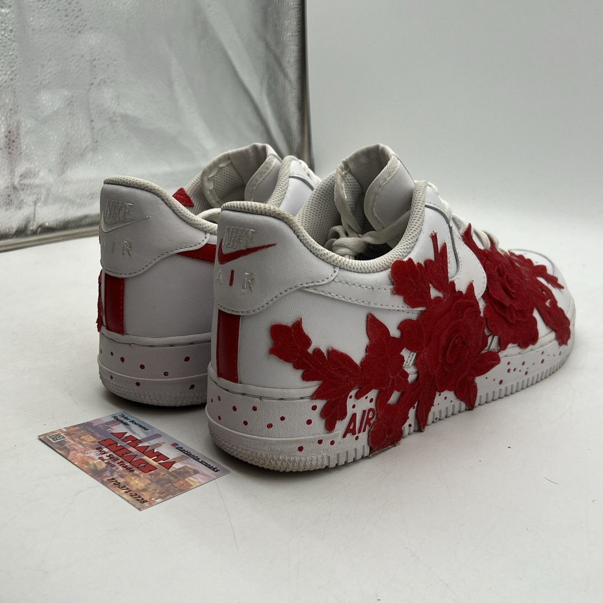 Nike Air Force 1 low triple white custom Size US 12 / EU 45 - 5 Thumbnail