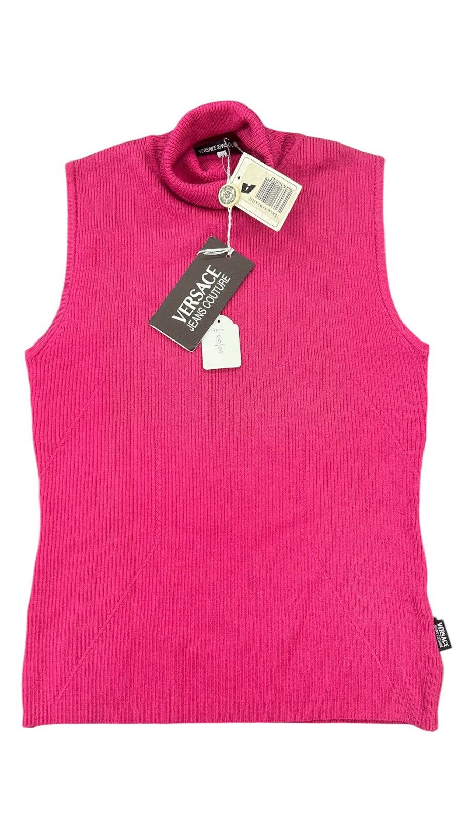 Versace Versace Jeans Couture Pink Wool Sleeveless Turtleneck size M Size M / US 6-8 / IT 42-44 - 2 Thumbnail