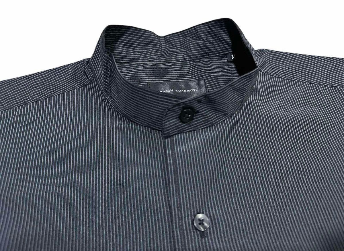 Kansai Yamamoto 🔥Vintage Kansai Yamamoto Black Striped Band Collar Shirt Size US M / EU 48-50 / 2 - 6 Thumbnail