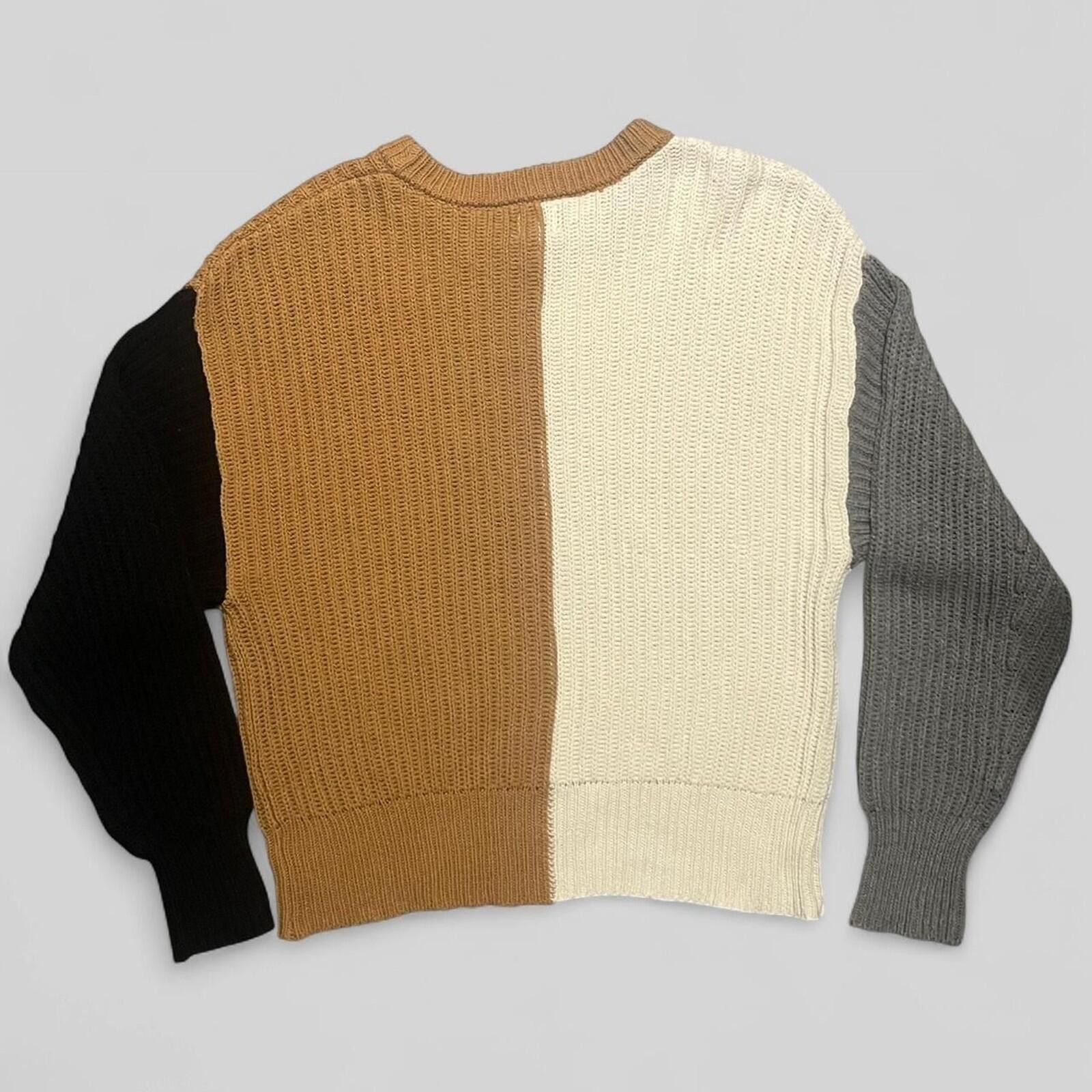 Other A New Day Color Block Knit Sweater Semi Cropped Pullover Size M / US 6-8 / IT 42-44 - 2 Thumbnail