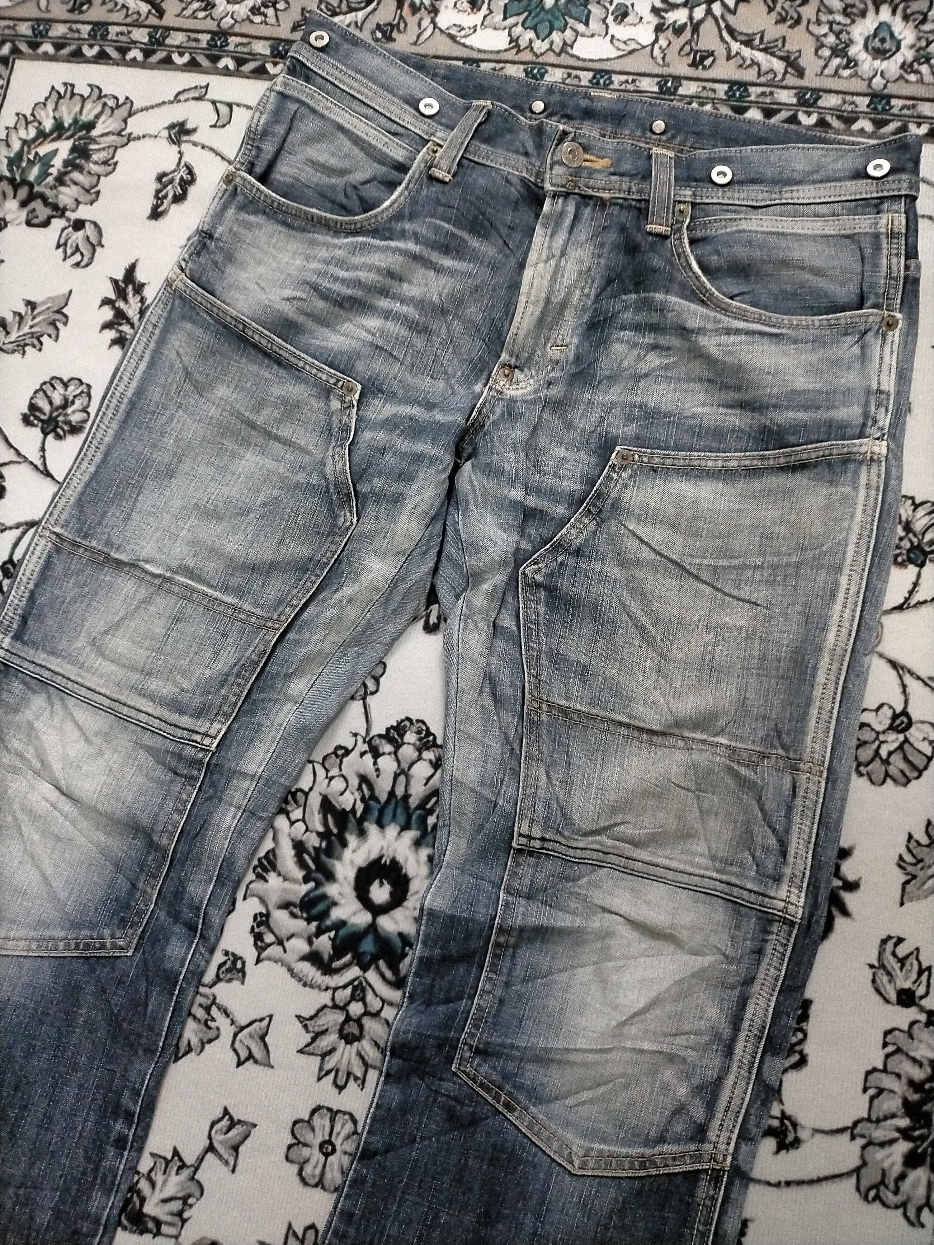 Edwin 🔥Rare🔥 Edwin Japan Double Knee Washed Flare Jeans Size US 34 / EU 50 - 7 Thumbnail