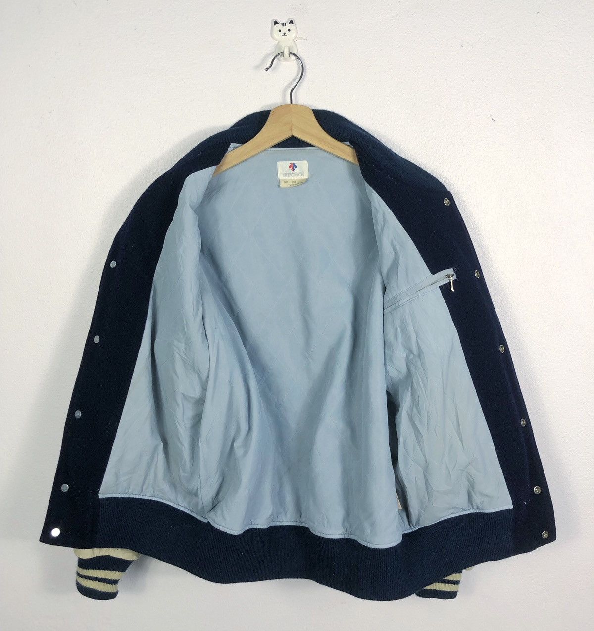 Descente × Vintage Rare Vintage Descente Stadium Wool Leather Varsity Jacket Size US S / EU 44-46 / 1 - 8 Thumbnail