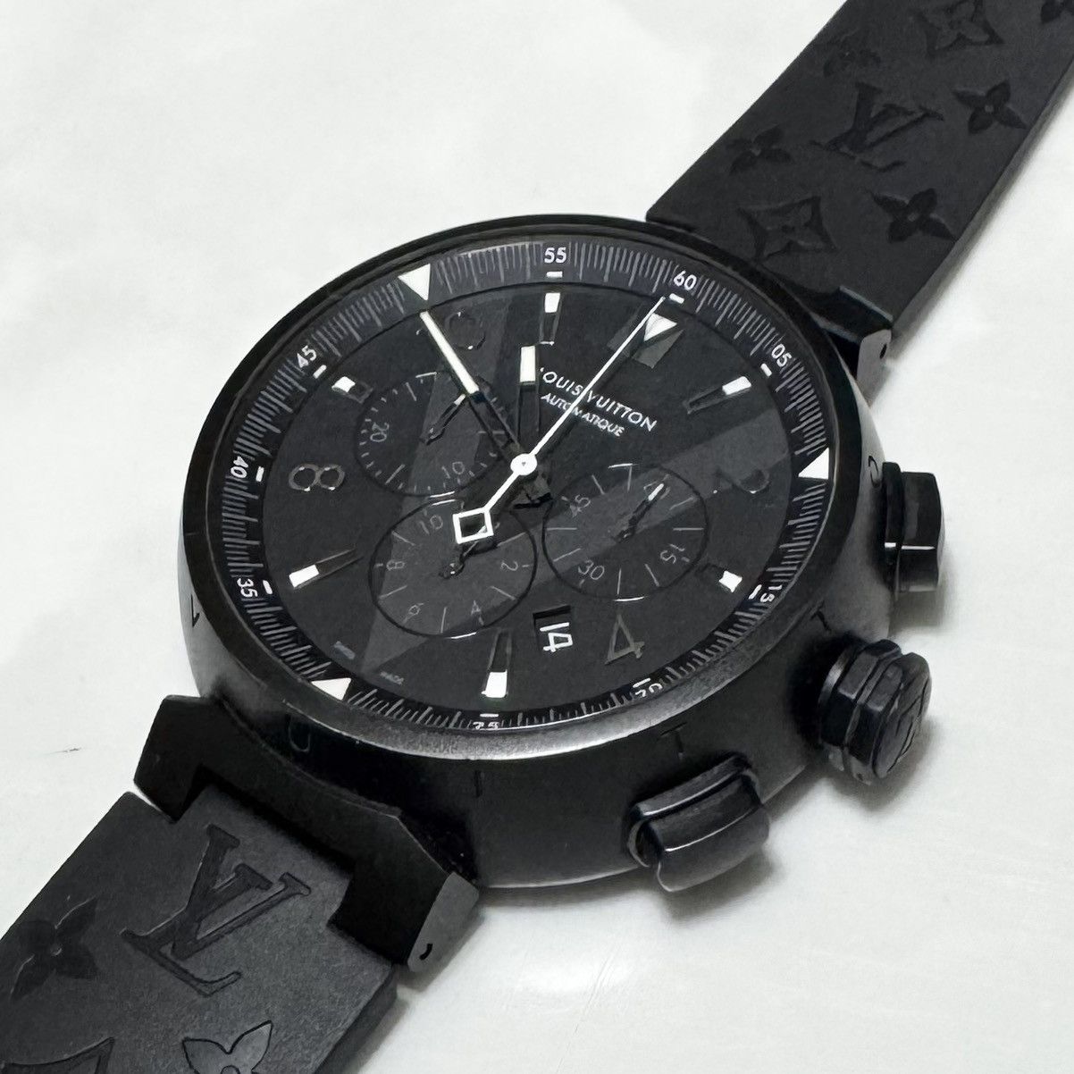 Louis Vuitton Authentic Louis Vuitton Tambour Black TO4139 Q1A62 Monogram Size ONE SIZE - 17 Thumbnail