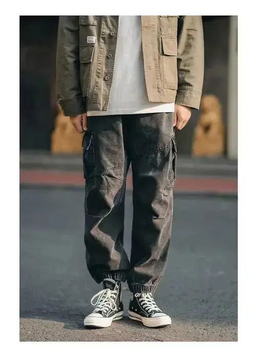 Japanese Brand 20AW Indigo Union Japan Washed Black Pocket Denim Pants Size US 31 - 2 Thumbnail