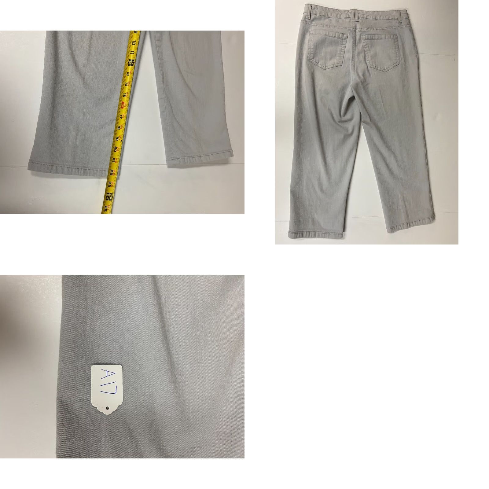 Vintage Style&co Womens Jeans 30x22 Gray Straight Capri Denim Cotton Blend Zipper Pockets Reserved Blemish Describe 90s Designer Womens Size 30" / US 8 / IT 44 - 8 Thumbnail