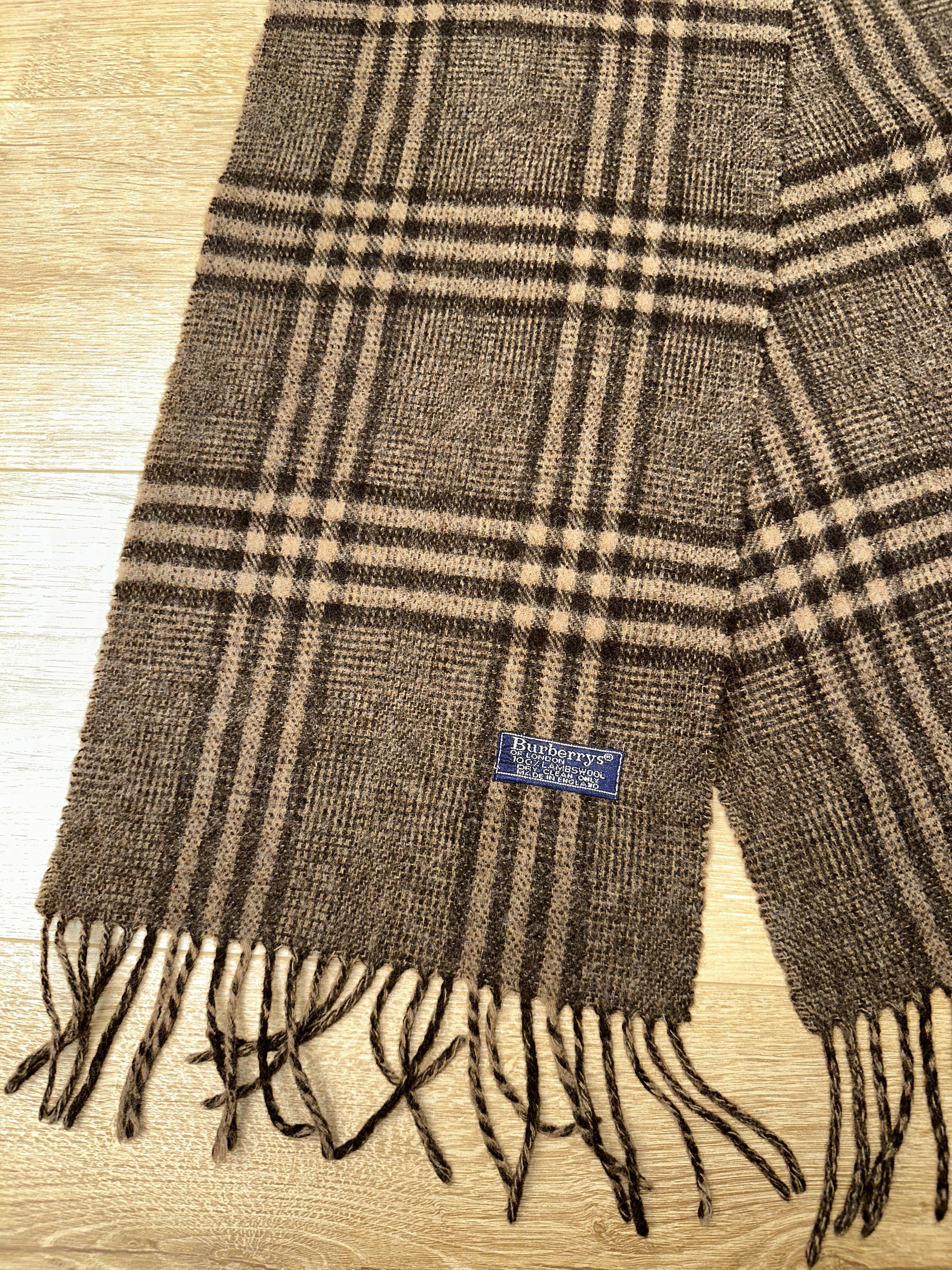 Burberry Vintage Burberrys Lambswool Scarf Check England 150x25cm Size ONE SIZE - 7 Thumbnail