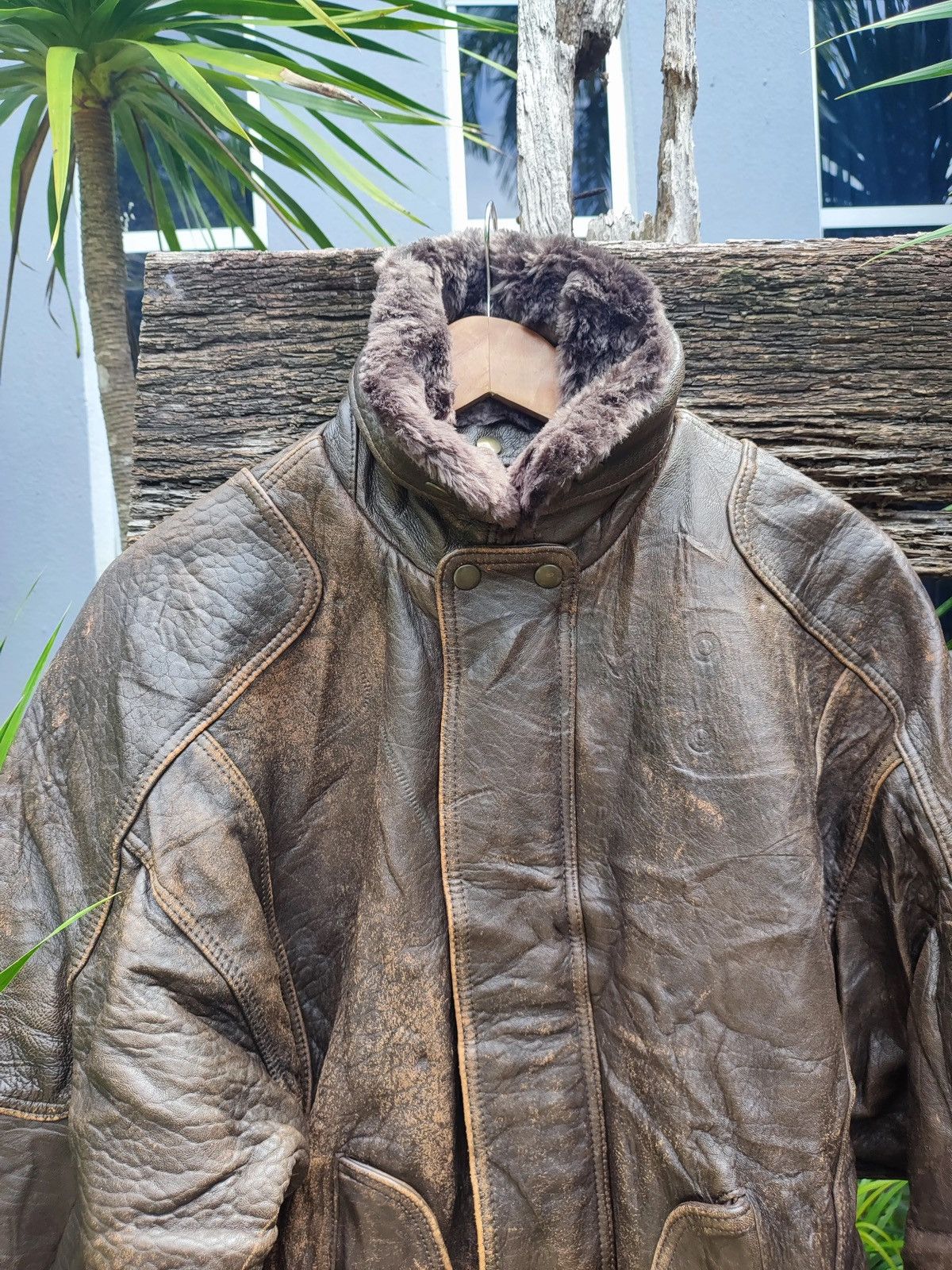 Leather Vintage Korean-Made Faux Leather Bomber Jacket Size US L / EU 52-54 / 3 - 2 Thumbnail