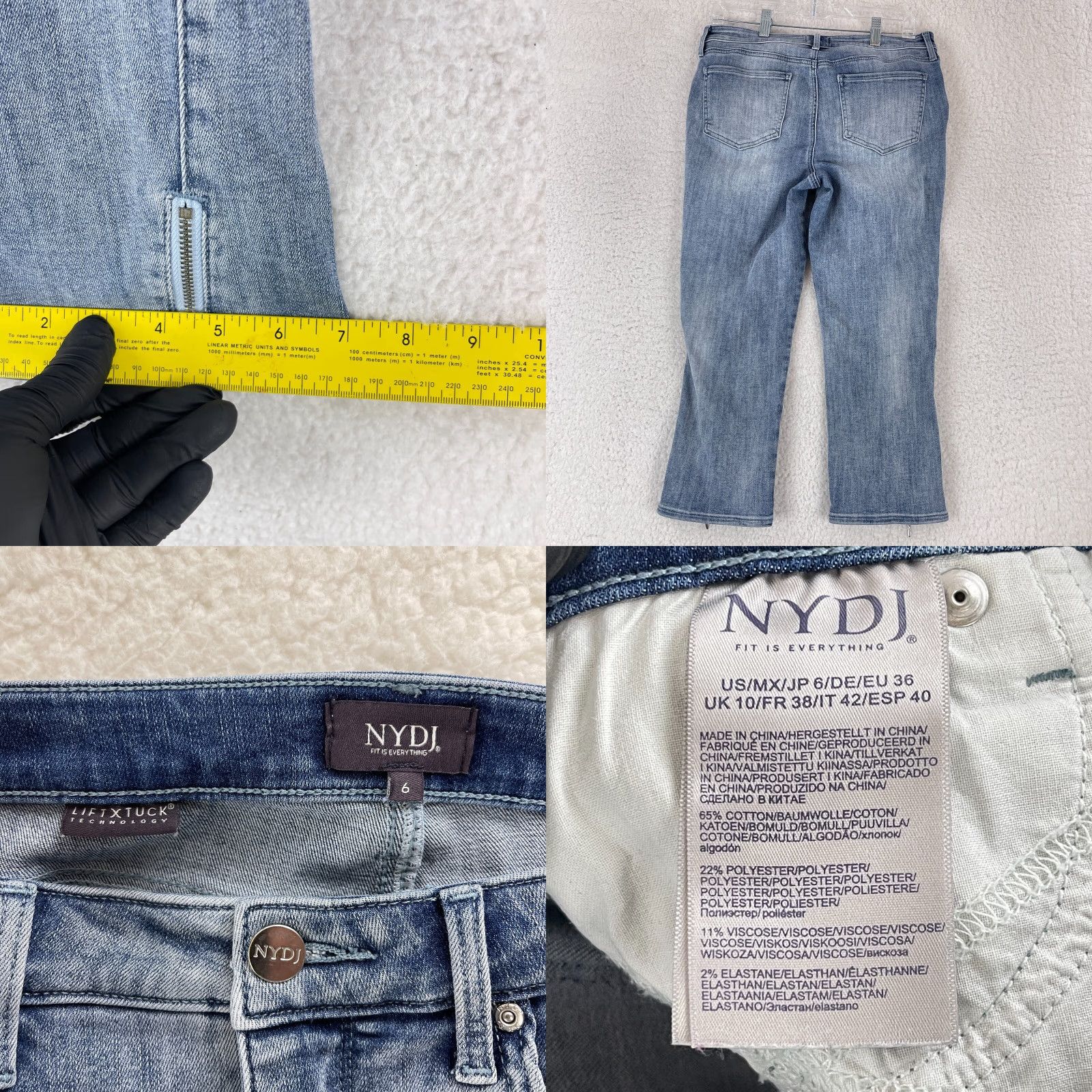 NYDJ NYDJ Jeans Womens Size 6 Blue Denim Ankle Zip Straight Crop Mid-Rise Casual Size 28" / US 6 / IT 42 - 9 Thumbnail